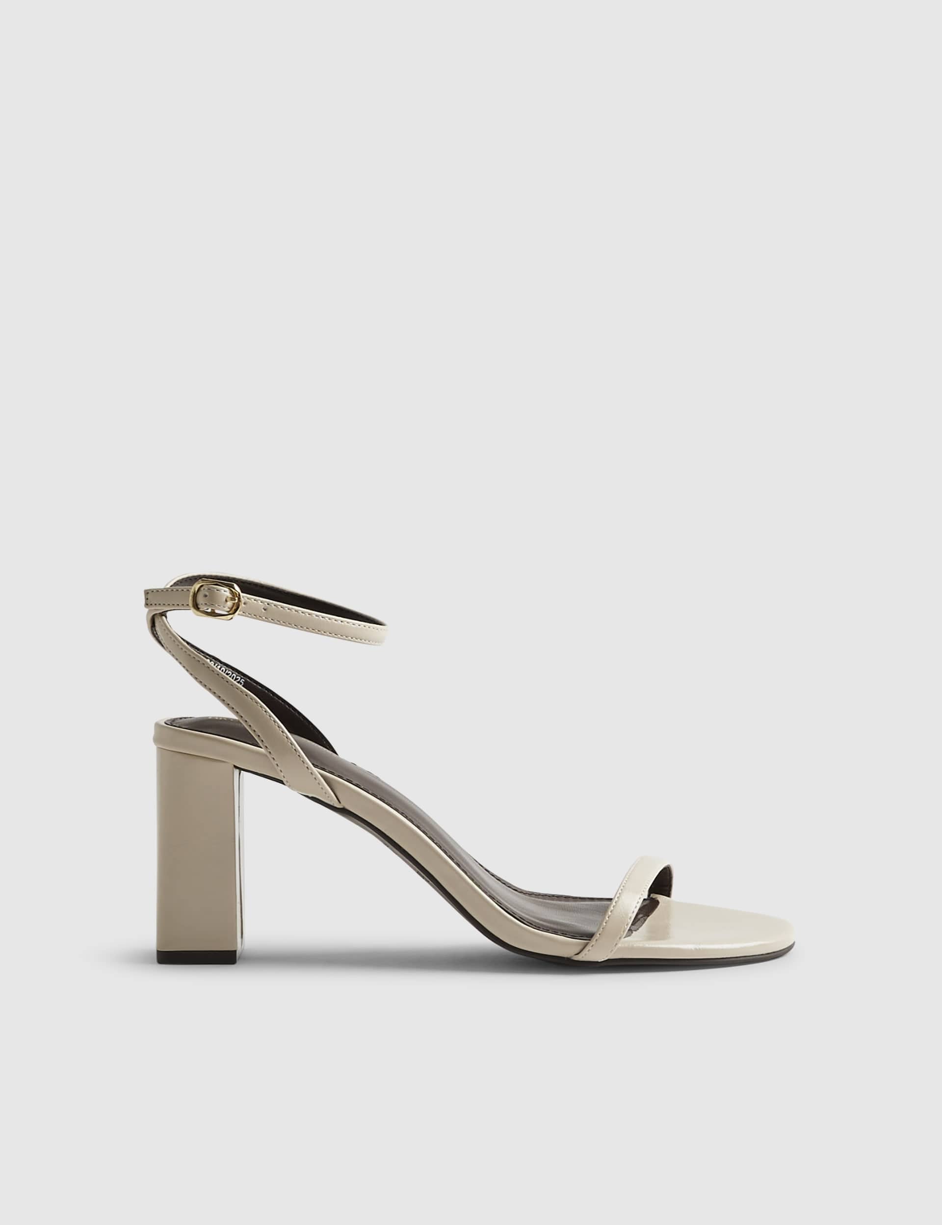 Wide Fit Ankle Strap Block Heel Sandals