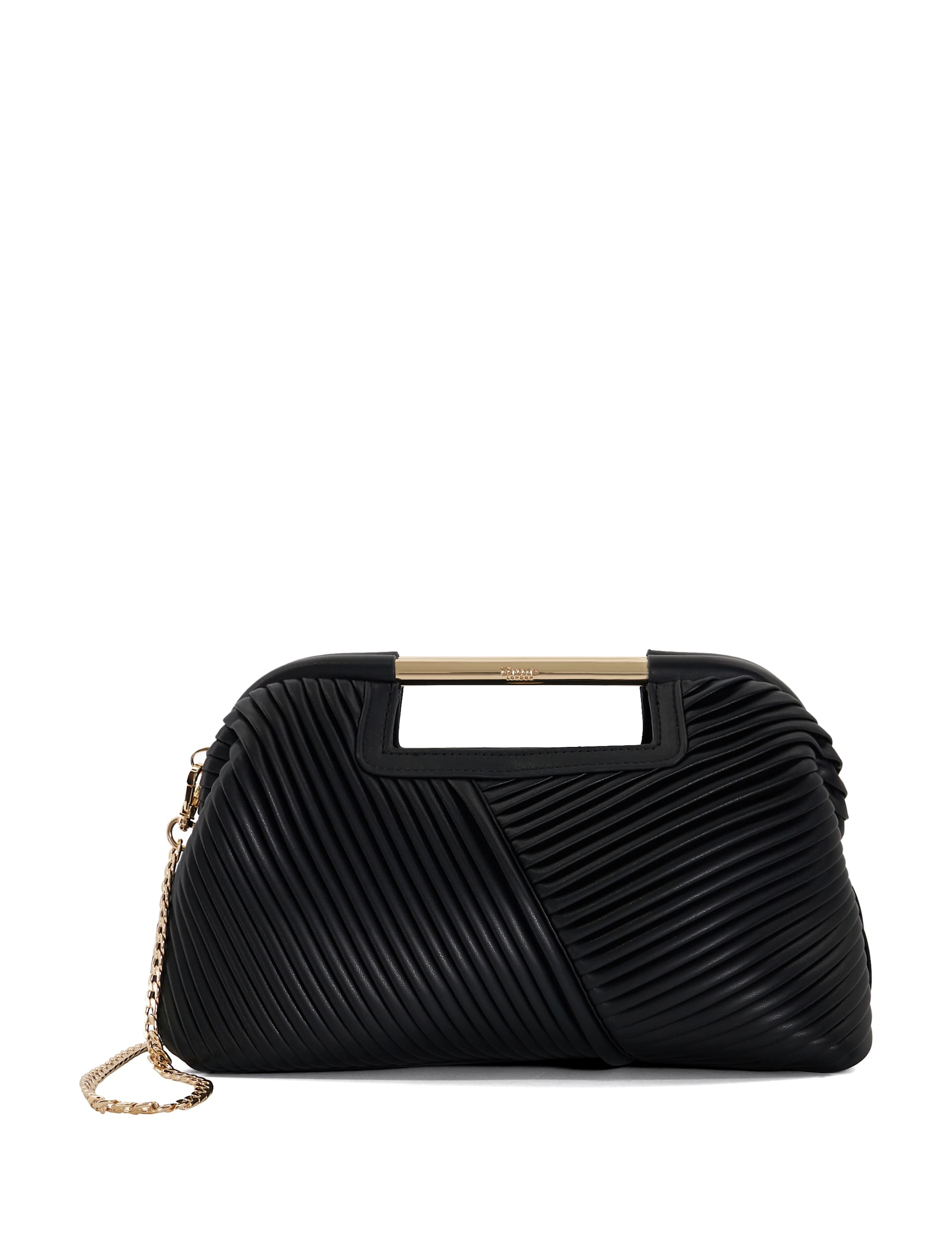 INC Women's Black PVC Speckle Chain Strap Clutch Handbag Purse