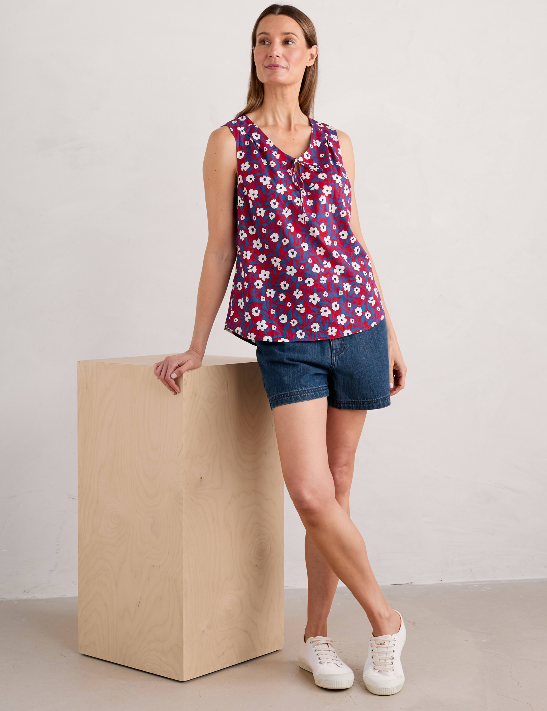 Pure Cotton Floral V-Neck Vest Top | Seasalt Cornwall | M&S
