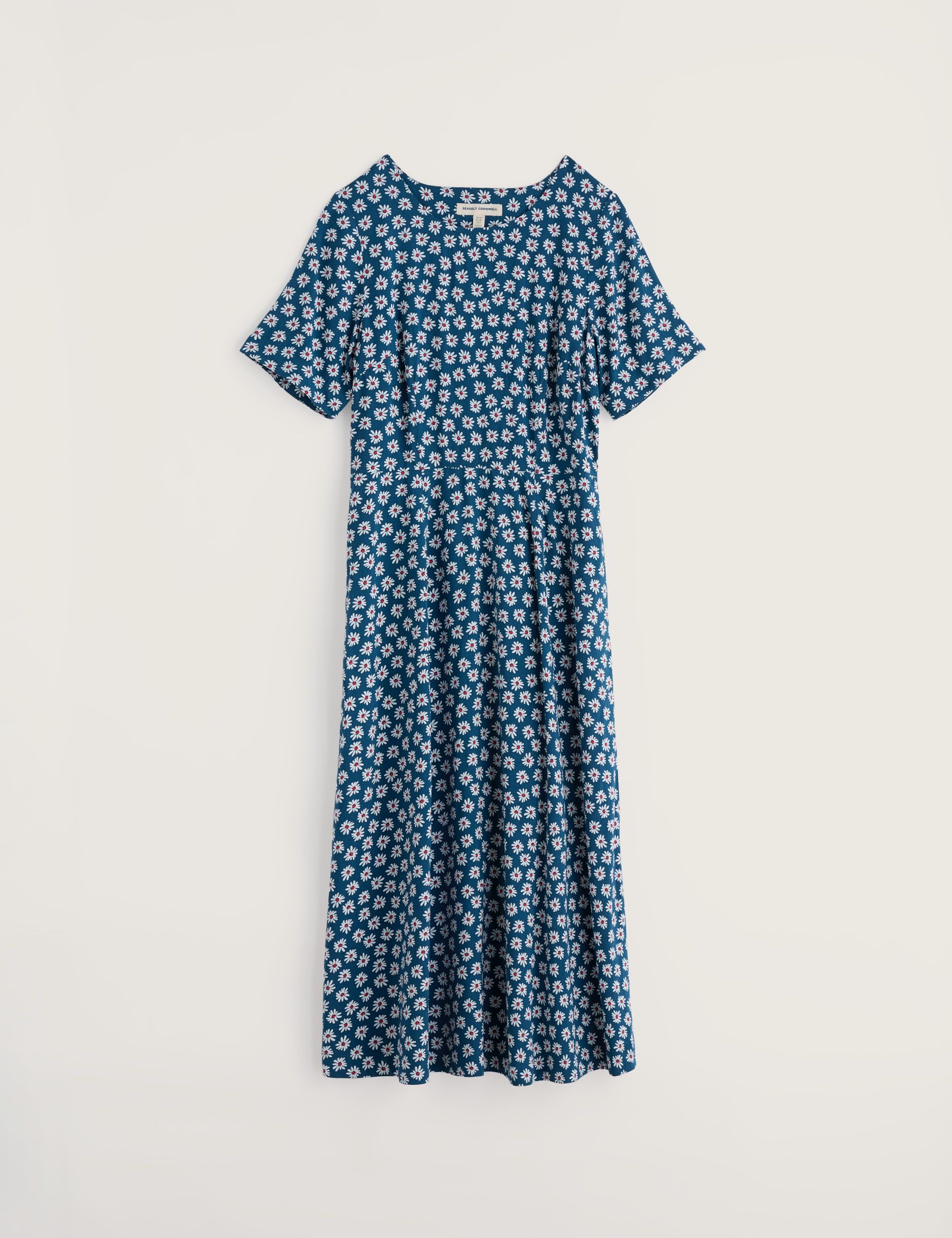 Floral Round Neck Midi Waisted Dress