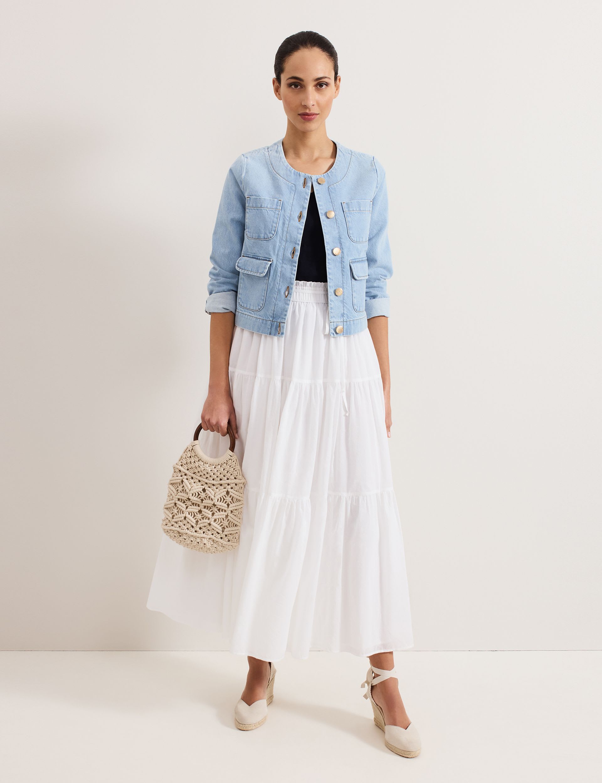 Pure Cotton Maxi Tiered Skirt