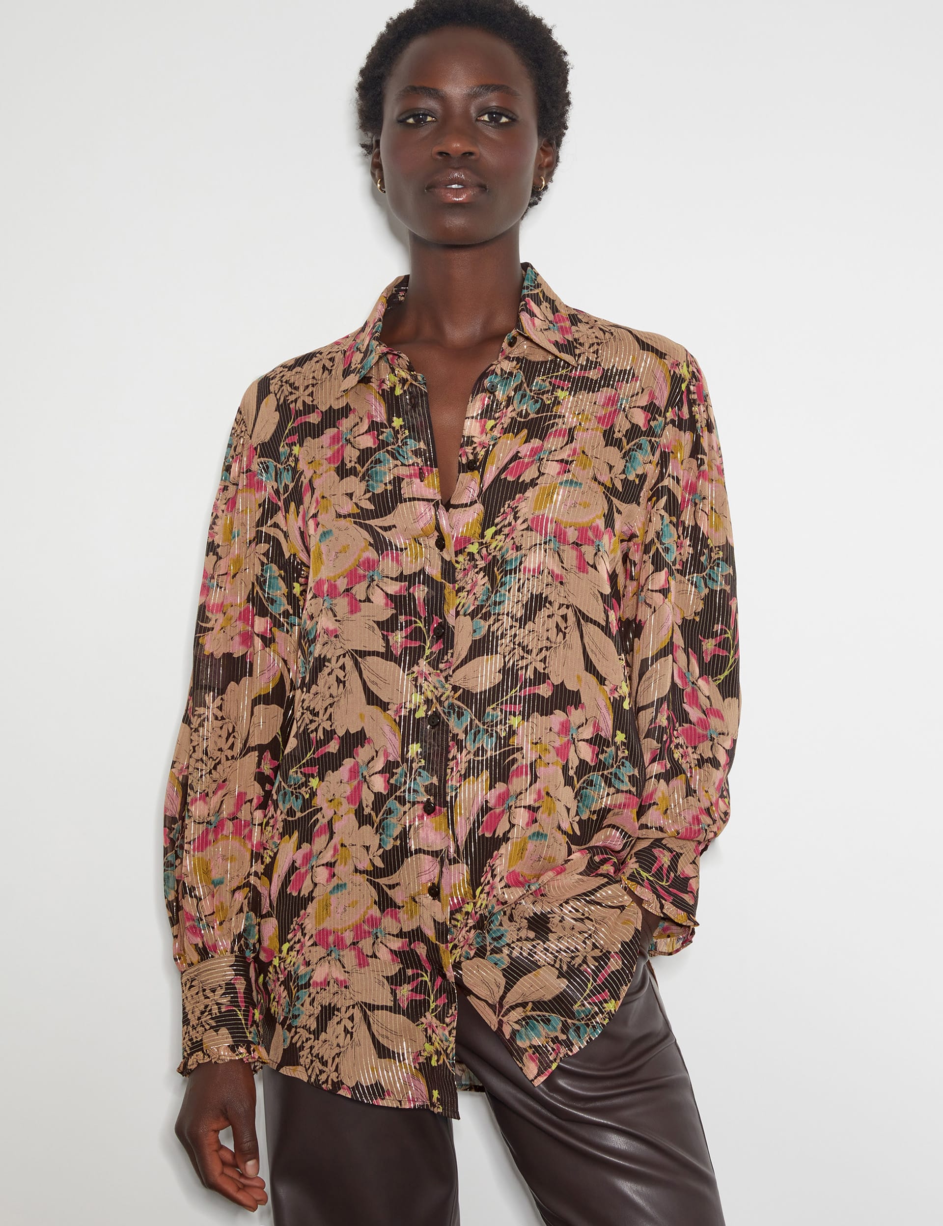Lurex Mix Floral Shirt Monsoon M S