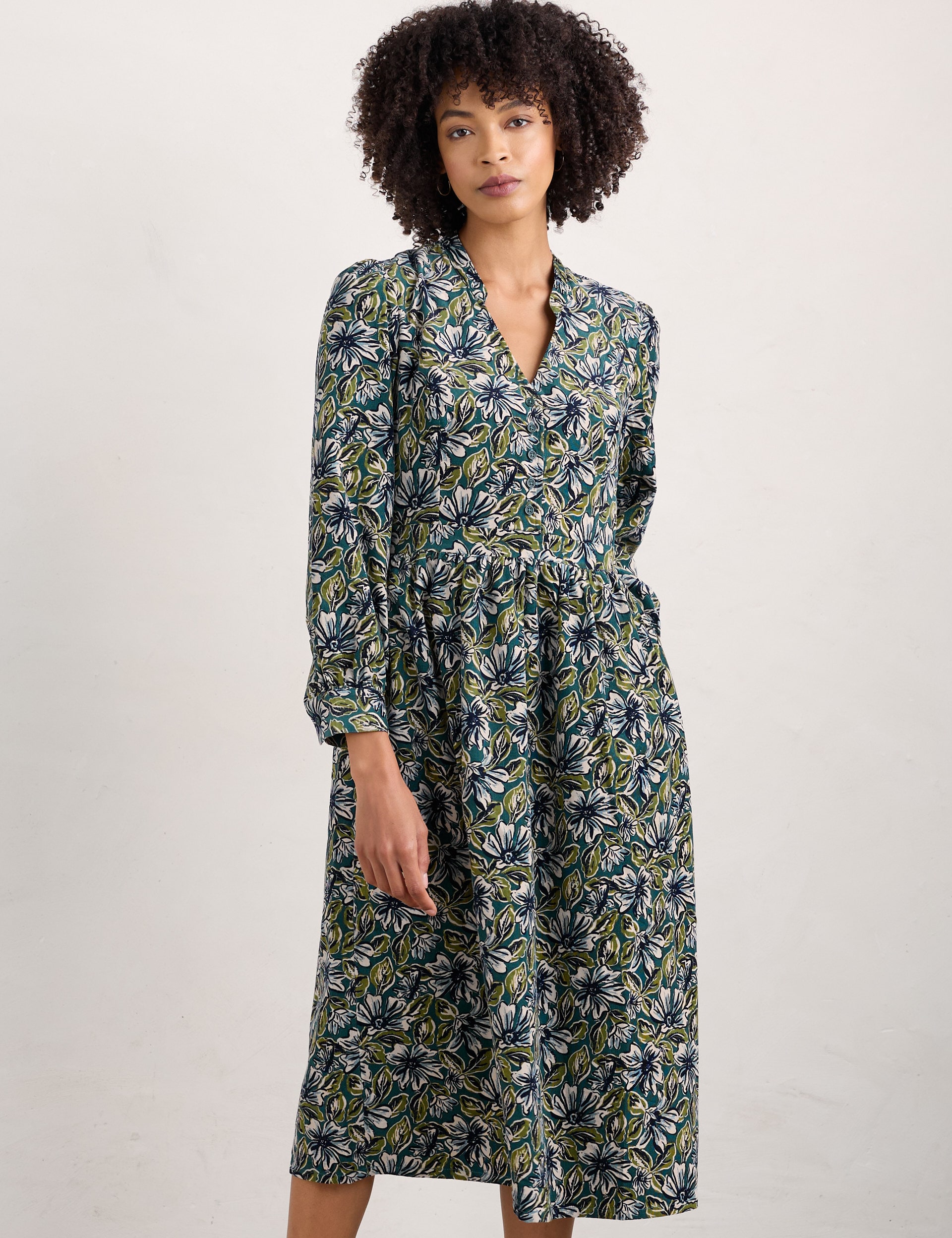 Pure Cotton Floral Midi Waisted Dress | Seasalt Cornwall | M&S