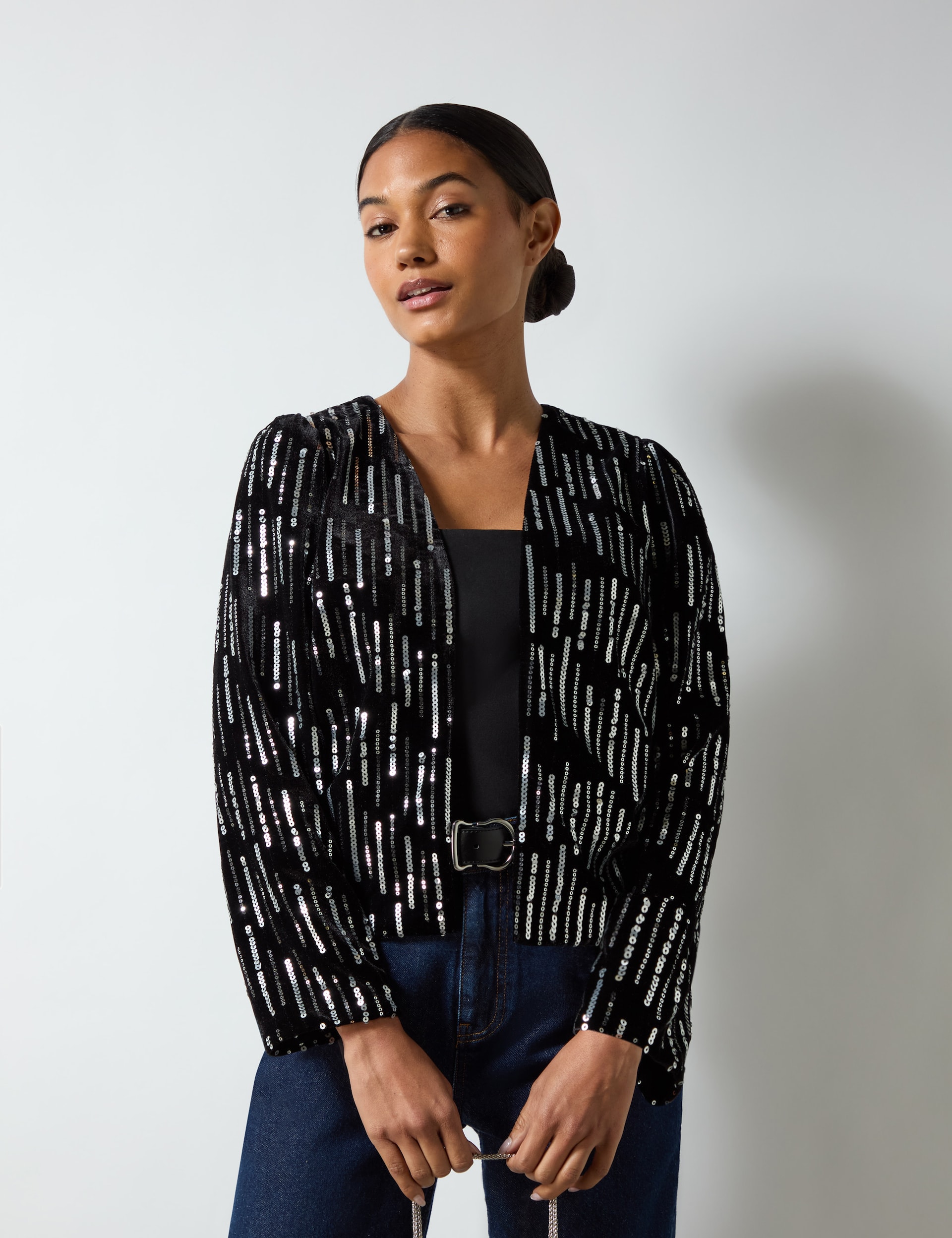 Embellished cropped jacket hotsell