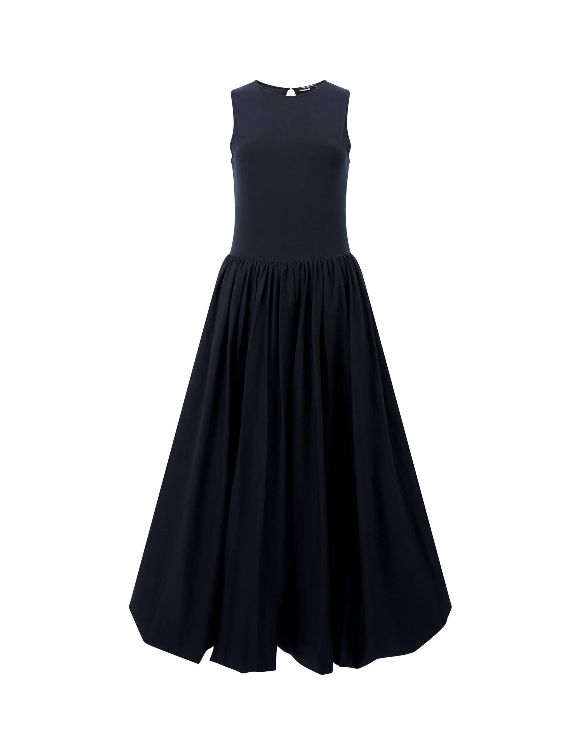 Pure Cotton Jersey Midi Waisted Dress