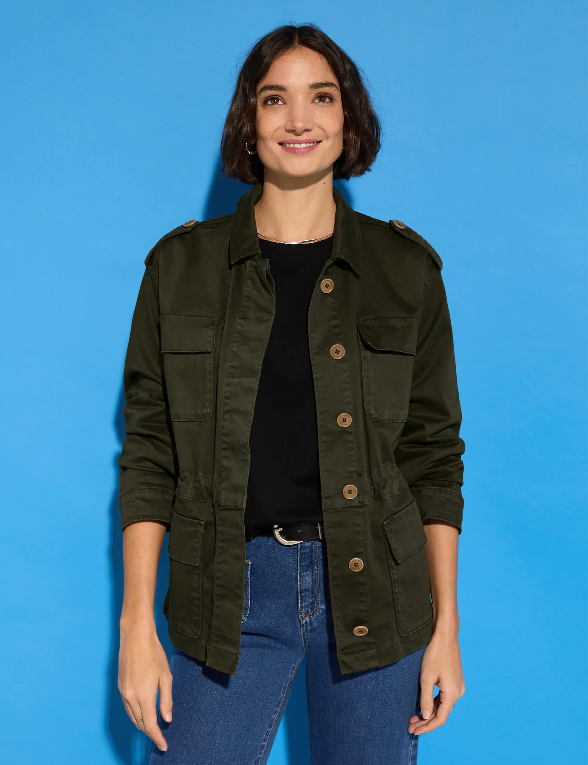 Cotton Rich Collared Cargo Jacket