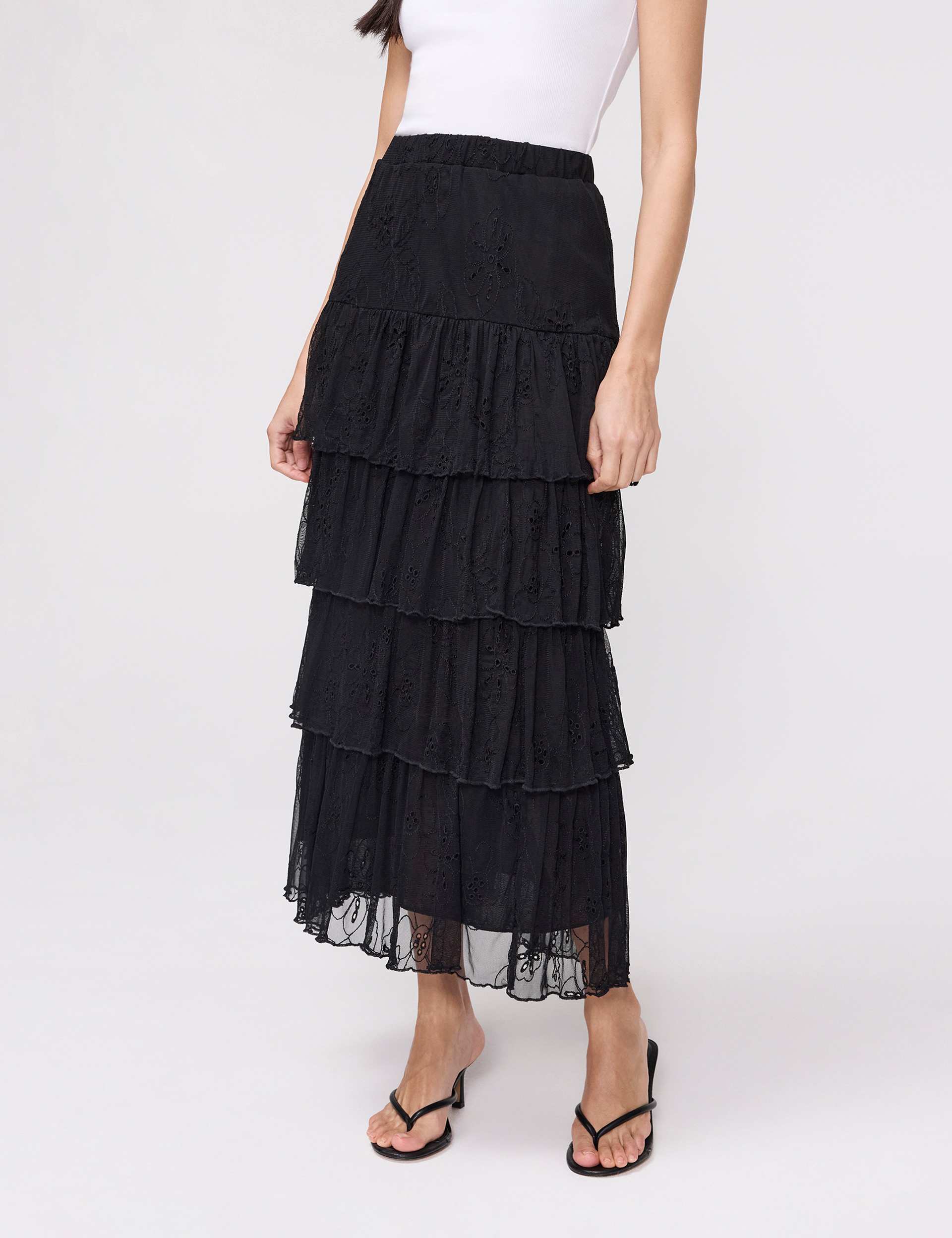 Broderie Midaxi Tiered Skirt