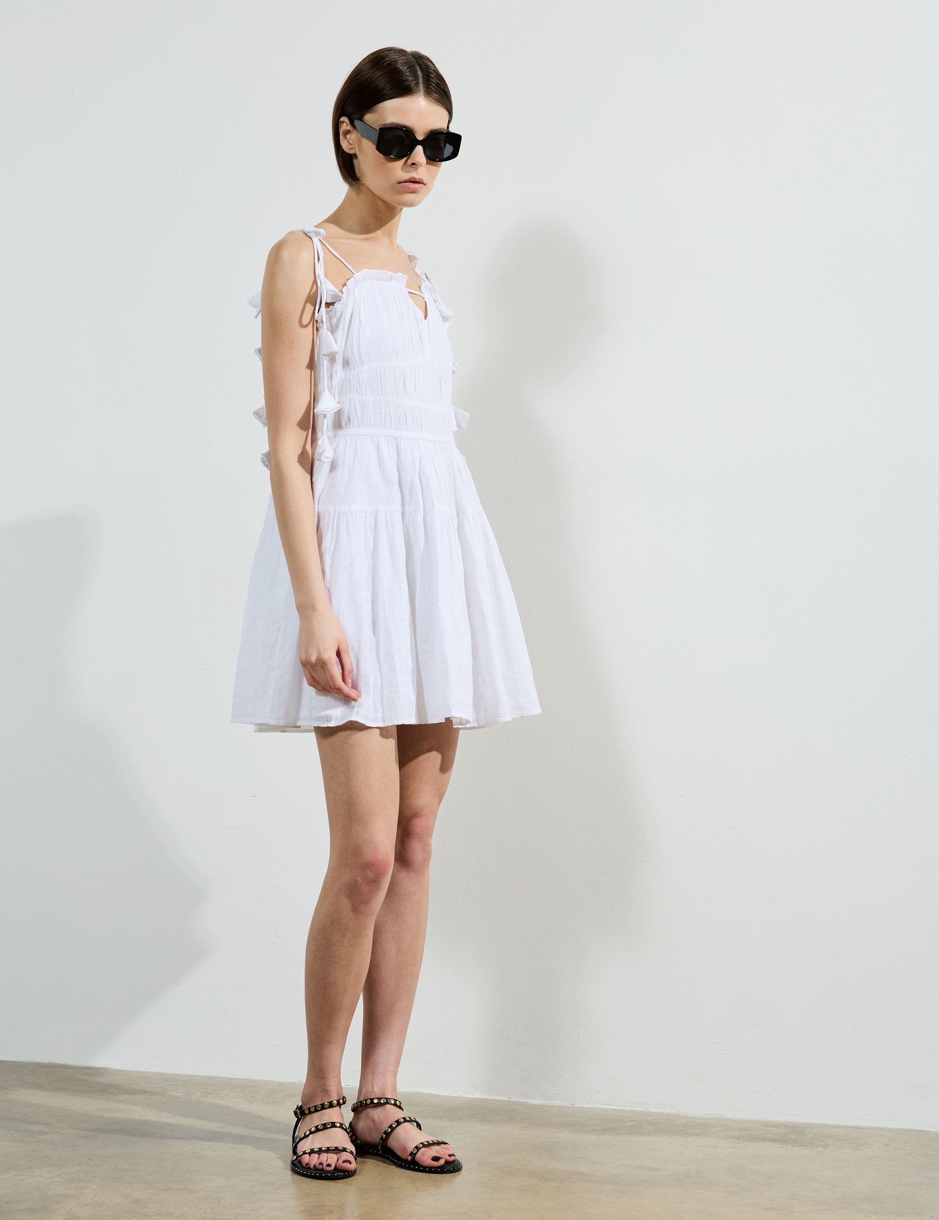 Pure Cotton Gathered Mini Tea Dress