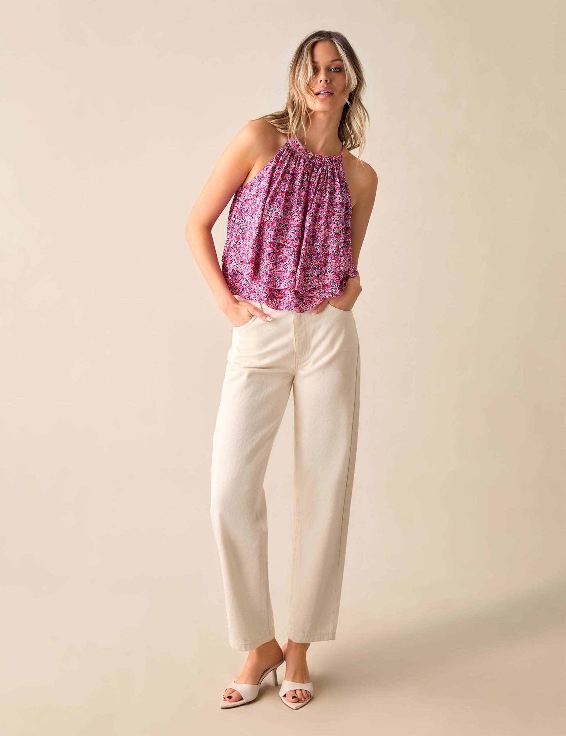 Krista Halter Top in Ditsy Floral