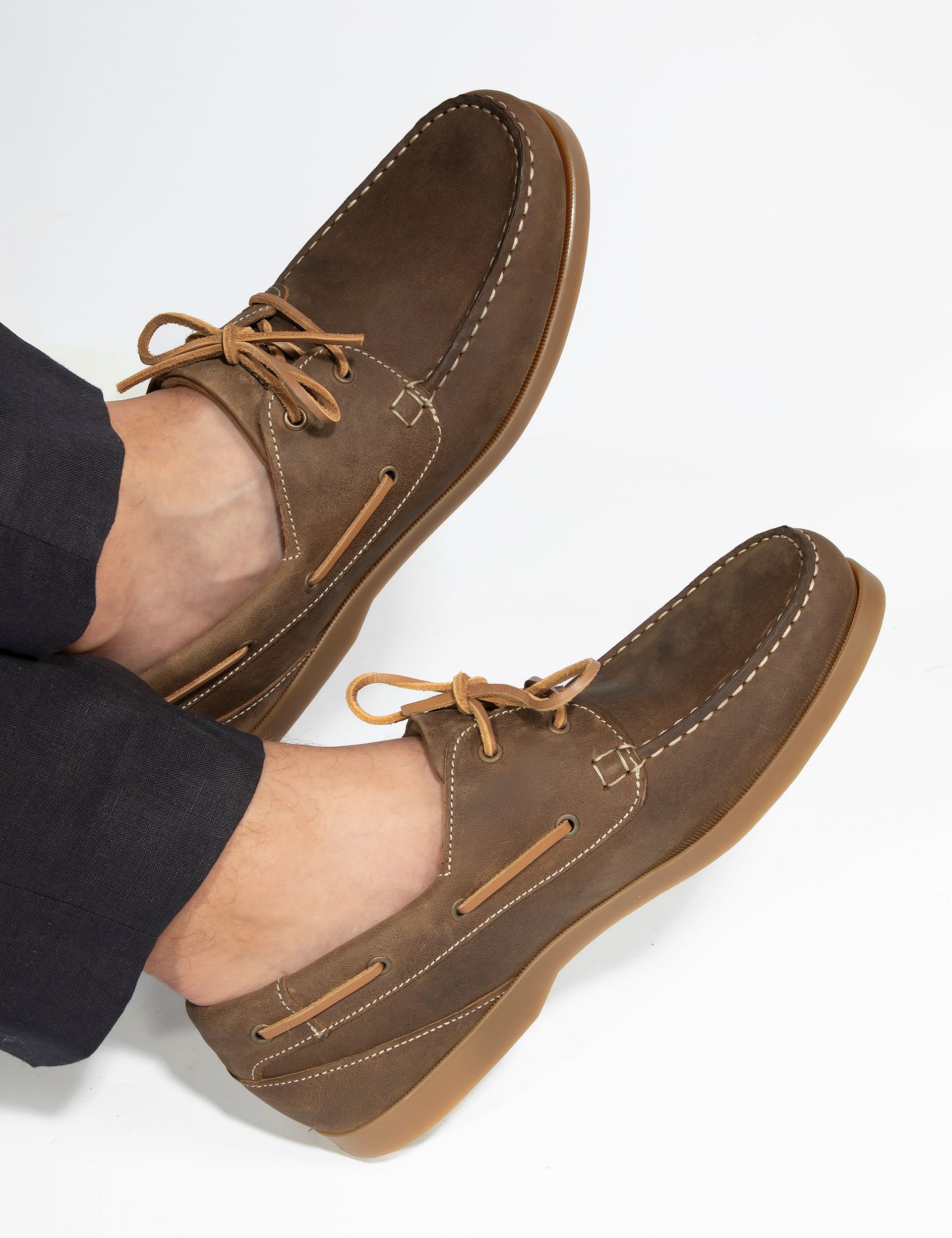 Wide Fit Leather Boat Shoes