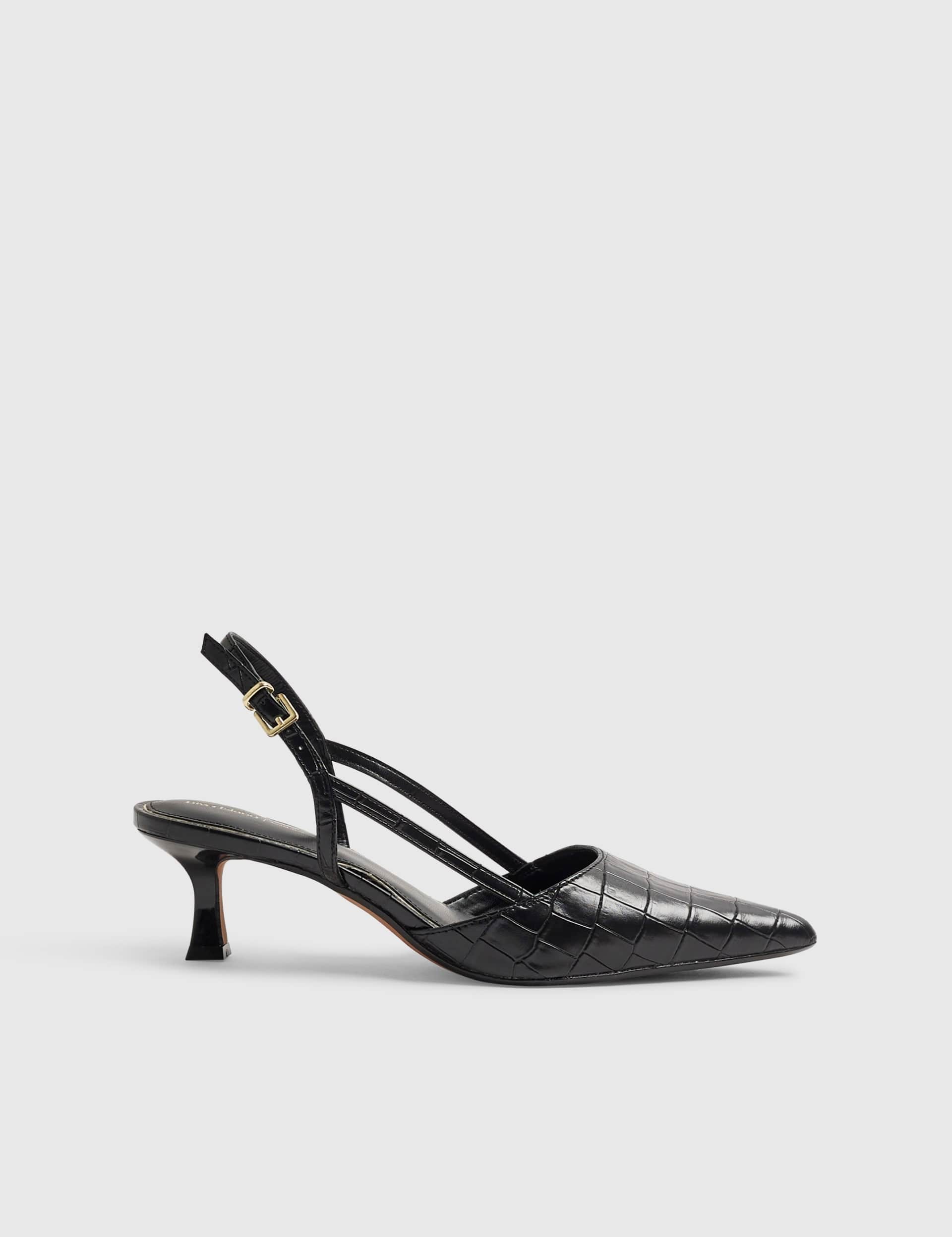 Kitten Heel Pointed Slingback Shoes