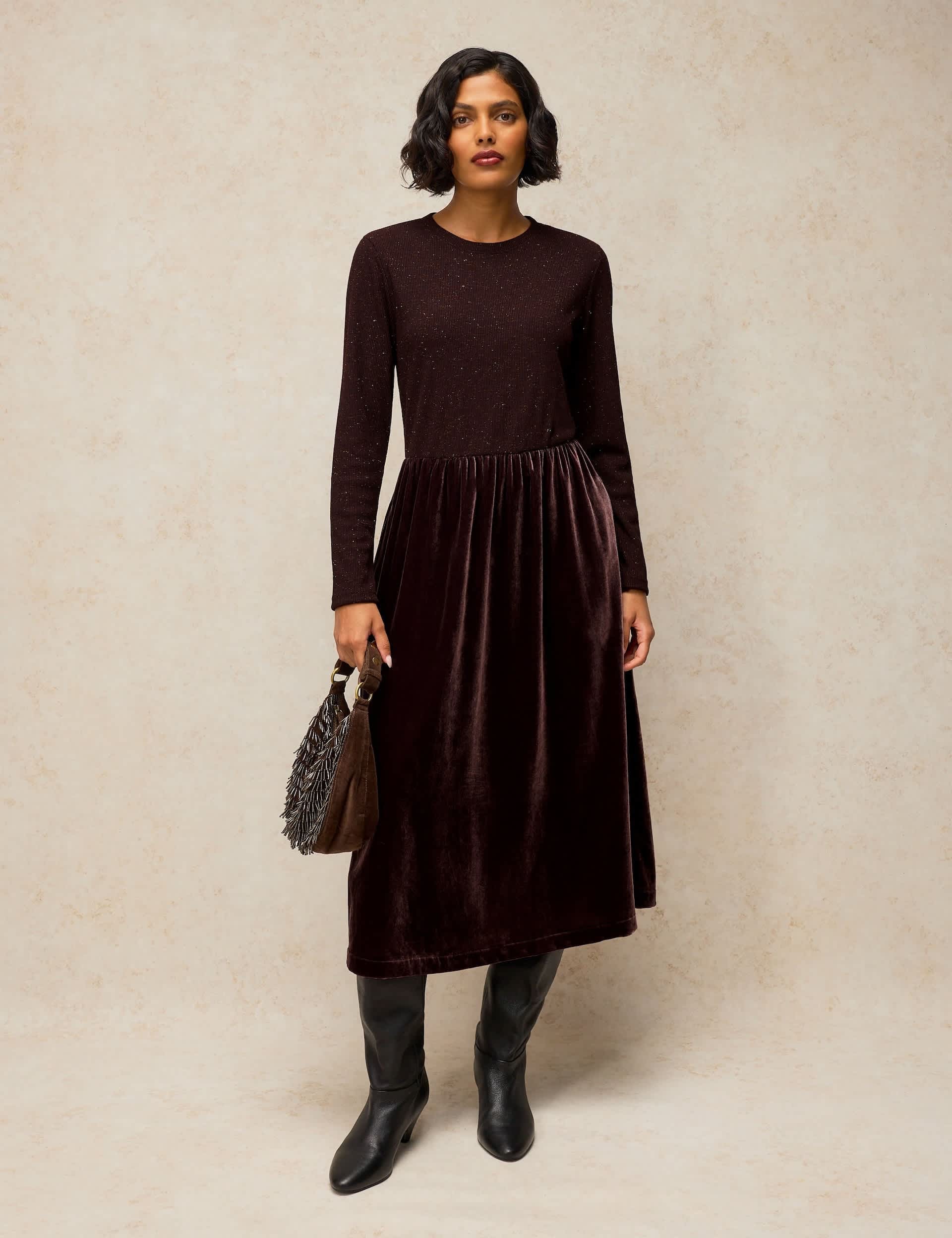 Velvet Fit And Flare Dress
