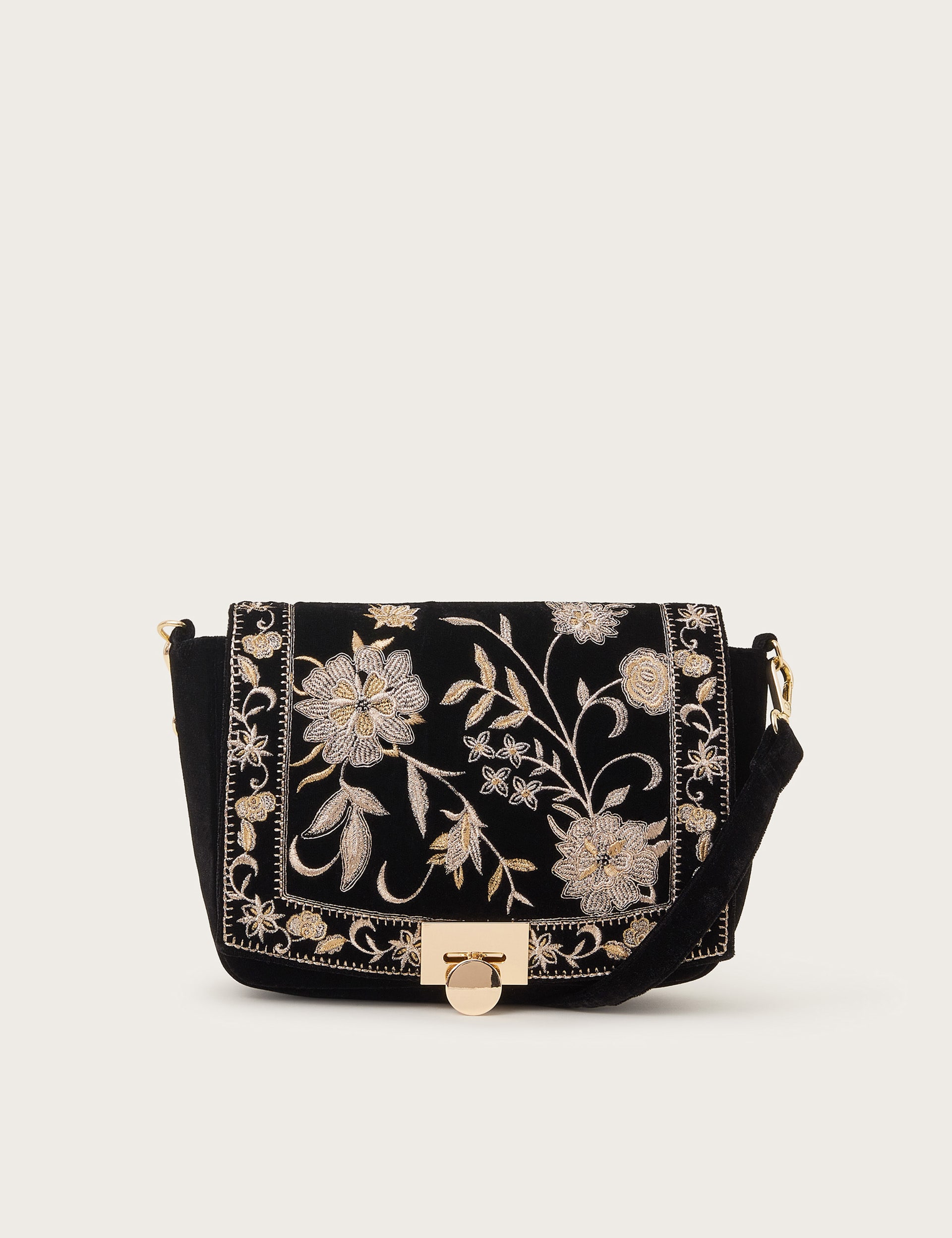 Black floral crossbody bag shop