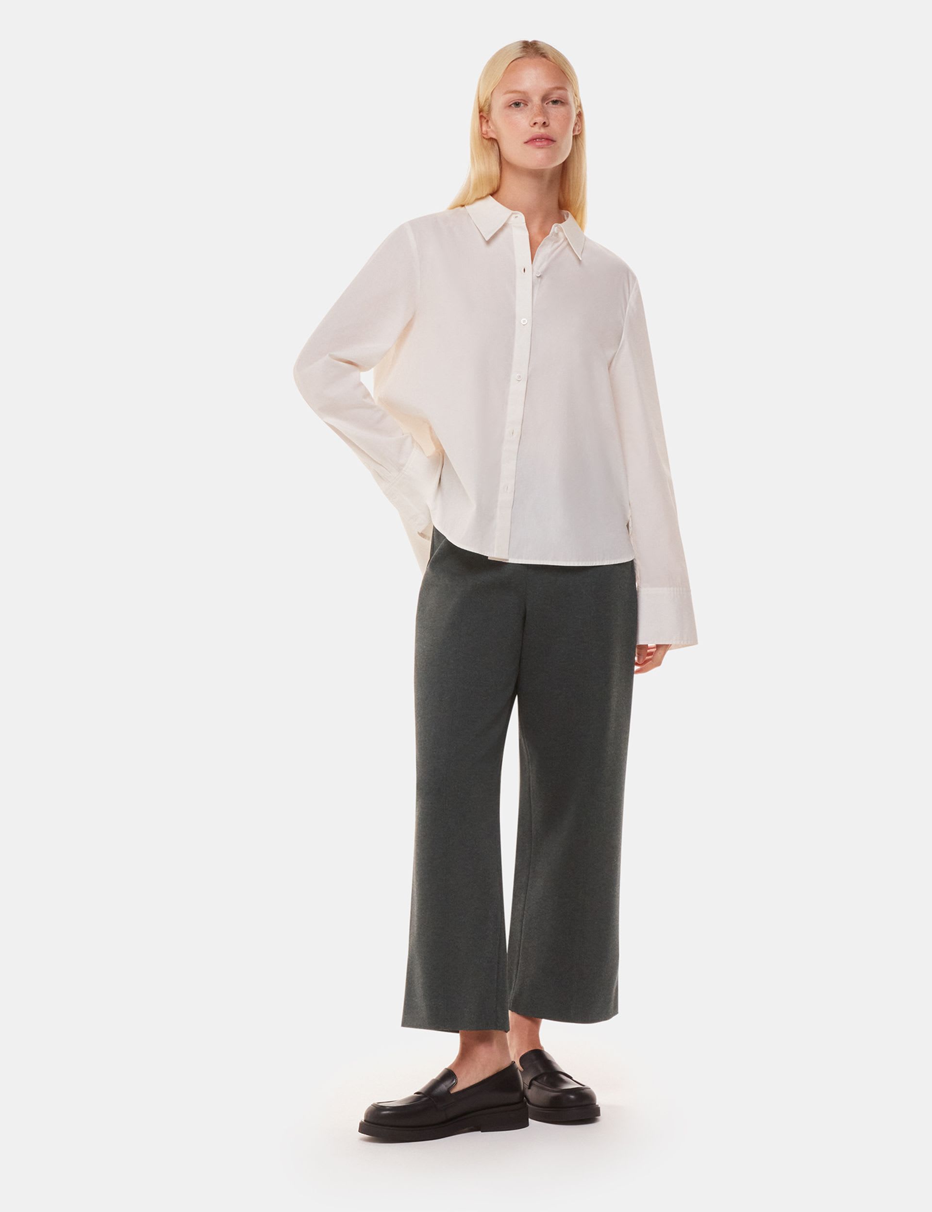 Camilla Side Zip Wide Leg Cropped Trousers