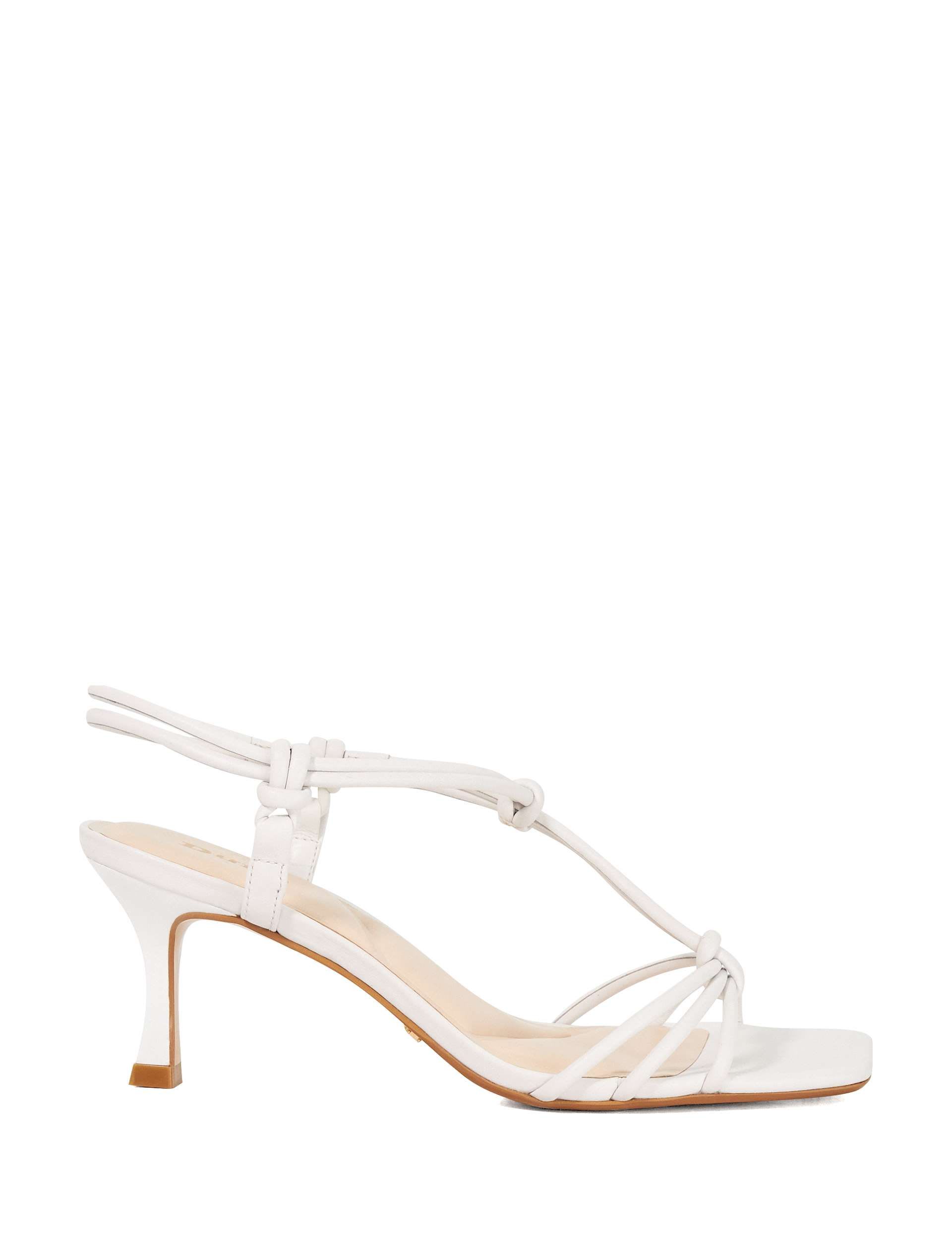 Leather T-Bar Strappy Kitten Heel Sandals