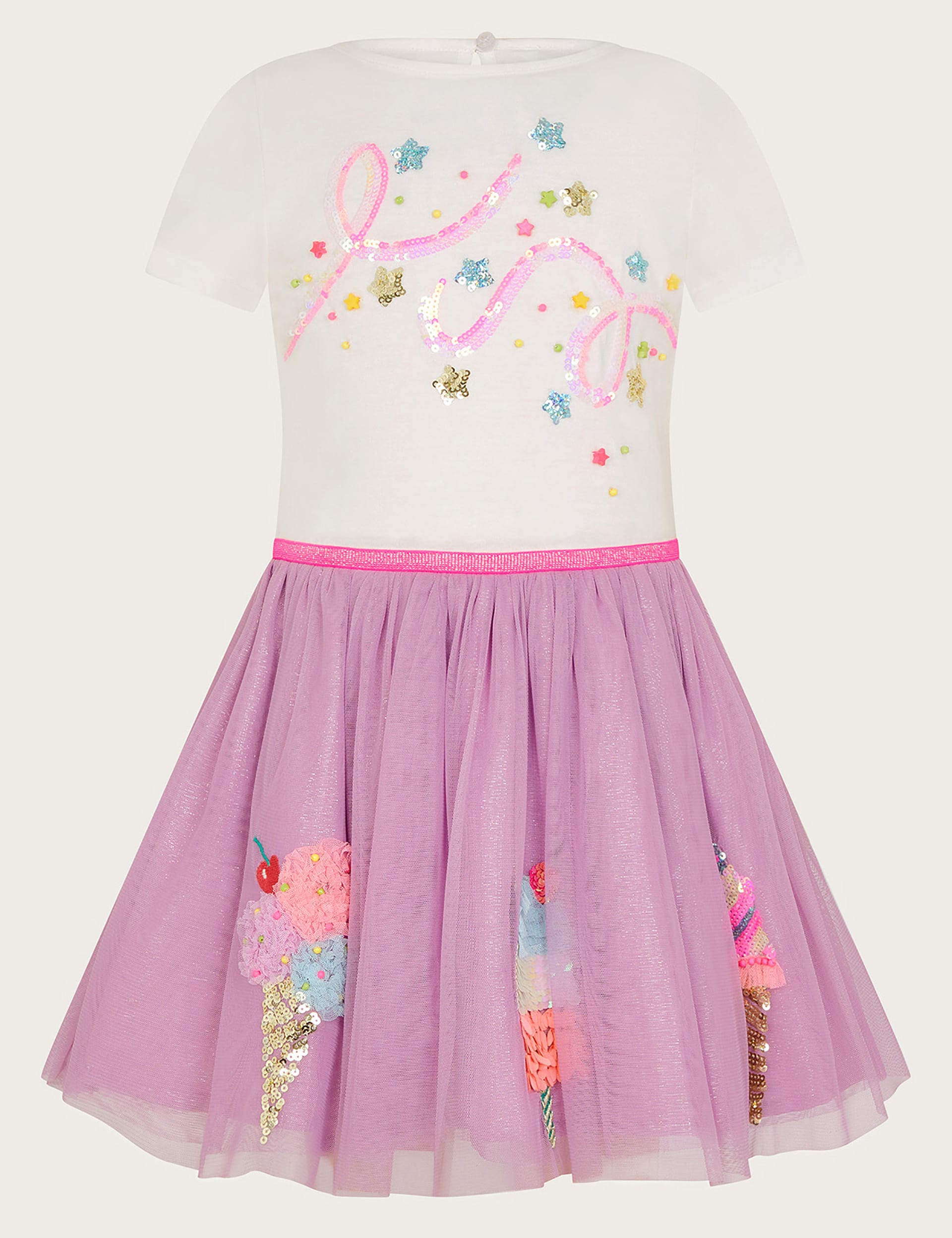 Embellished Ice Cream Sequin Dress (3-13 Yrs) | Monsoon | M&S