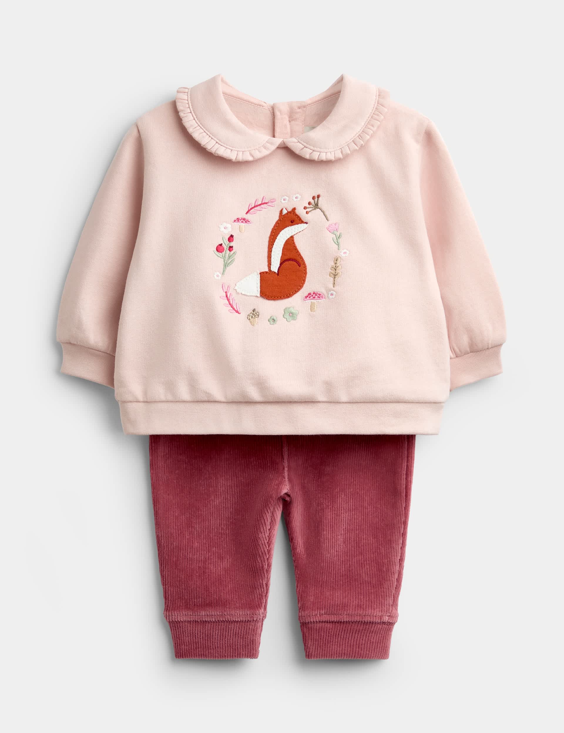 Fox Embroidered Sweatshirt And Legging Set