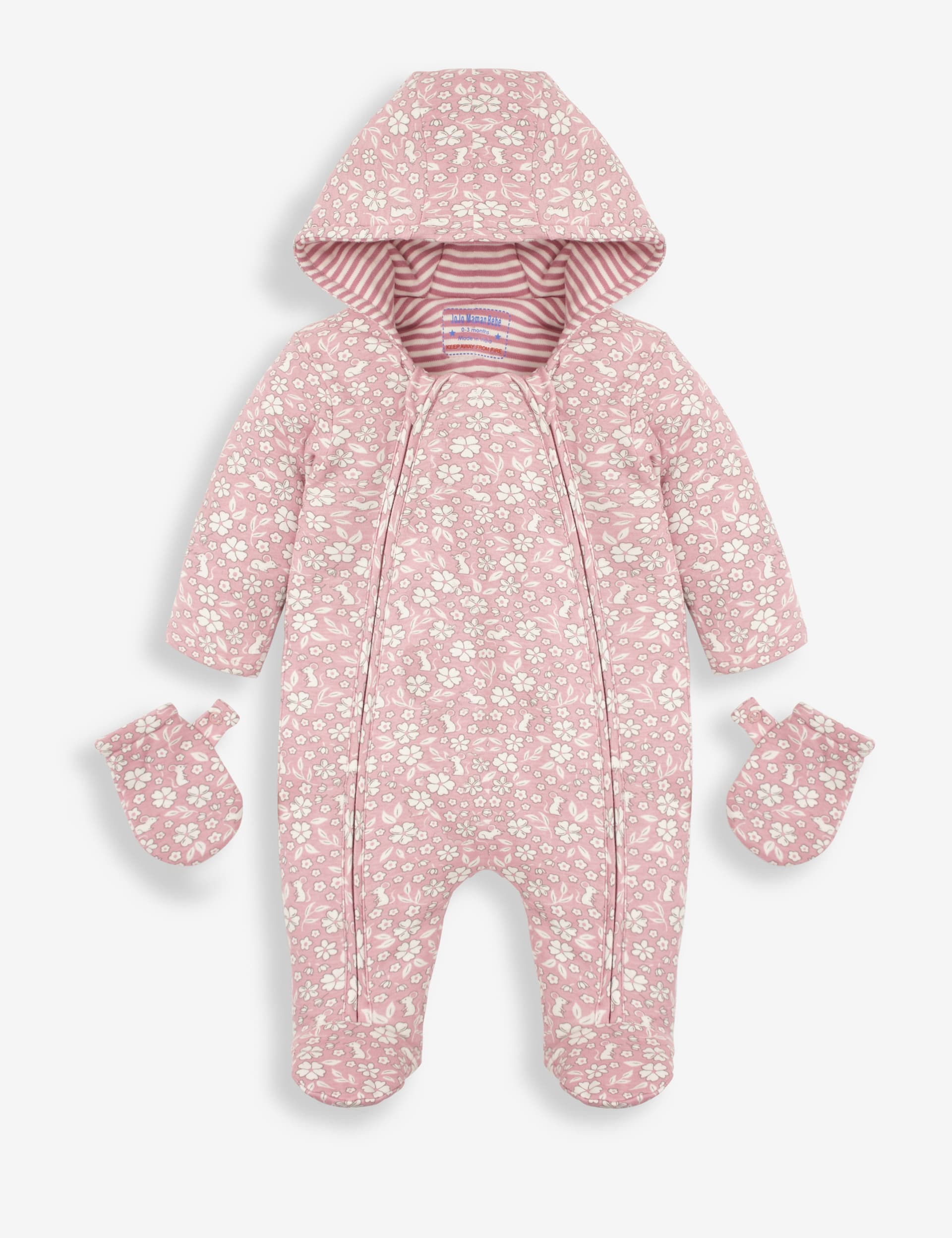2pc Pure Cotton Mouse Print Pramsuit (0-12 Mths) | JoJo Maman Bébé | M&S