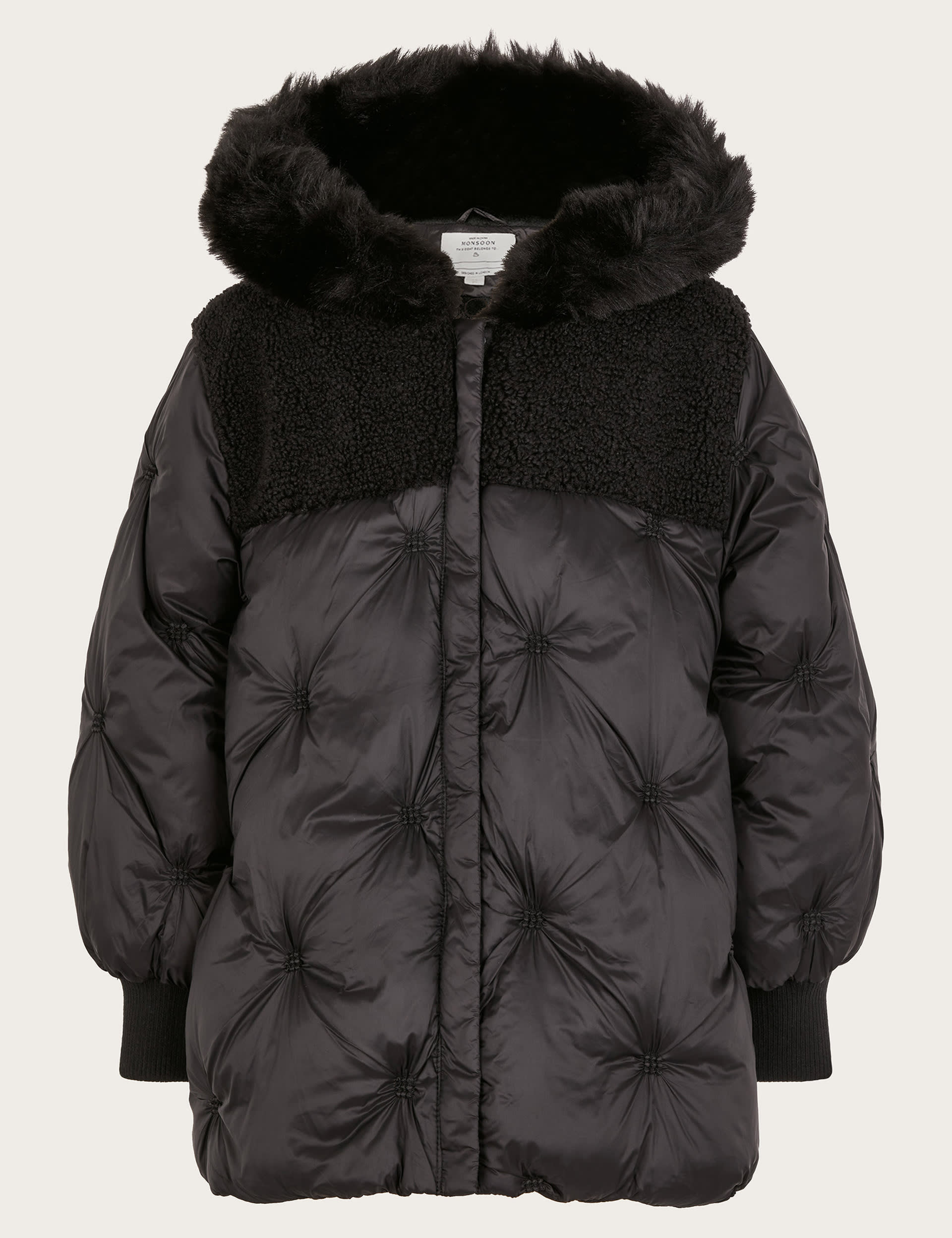 Borg hooded coat top