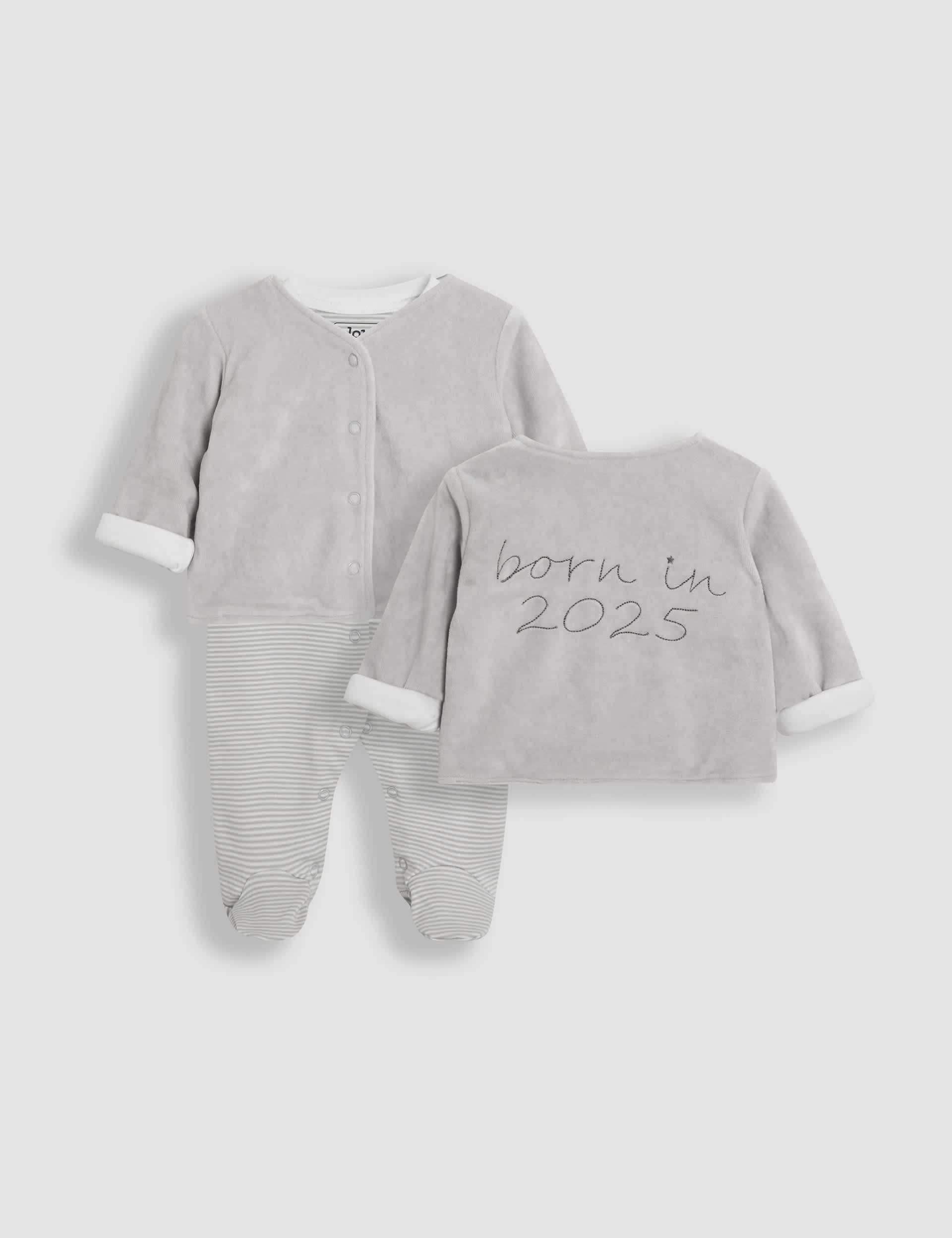 2pc Born in 2025 Sleepsuit & Jacket Set (0-9 Mths)
