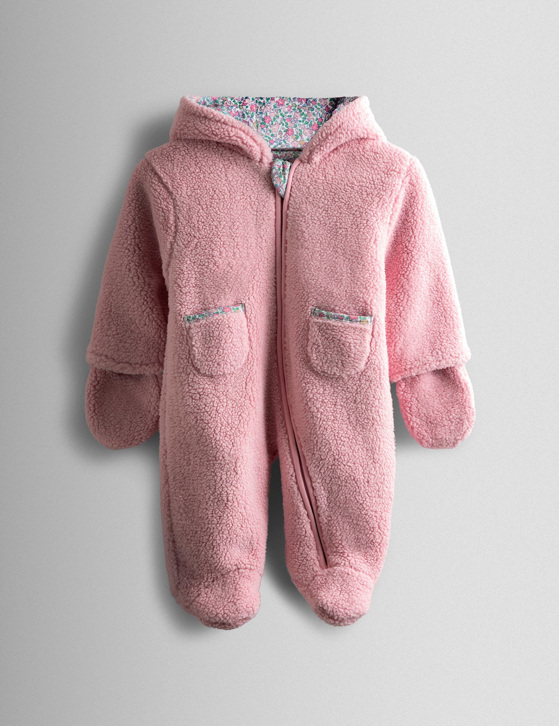 Borg Floral Mouse Hooded Pramsuit (0-12 Mths)