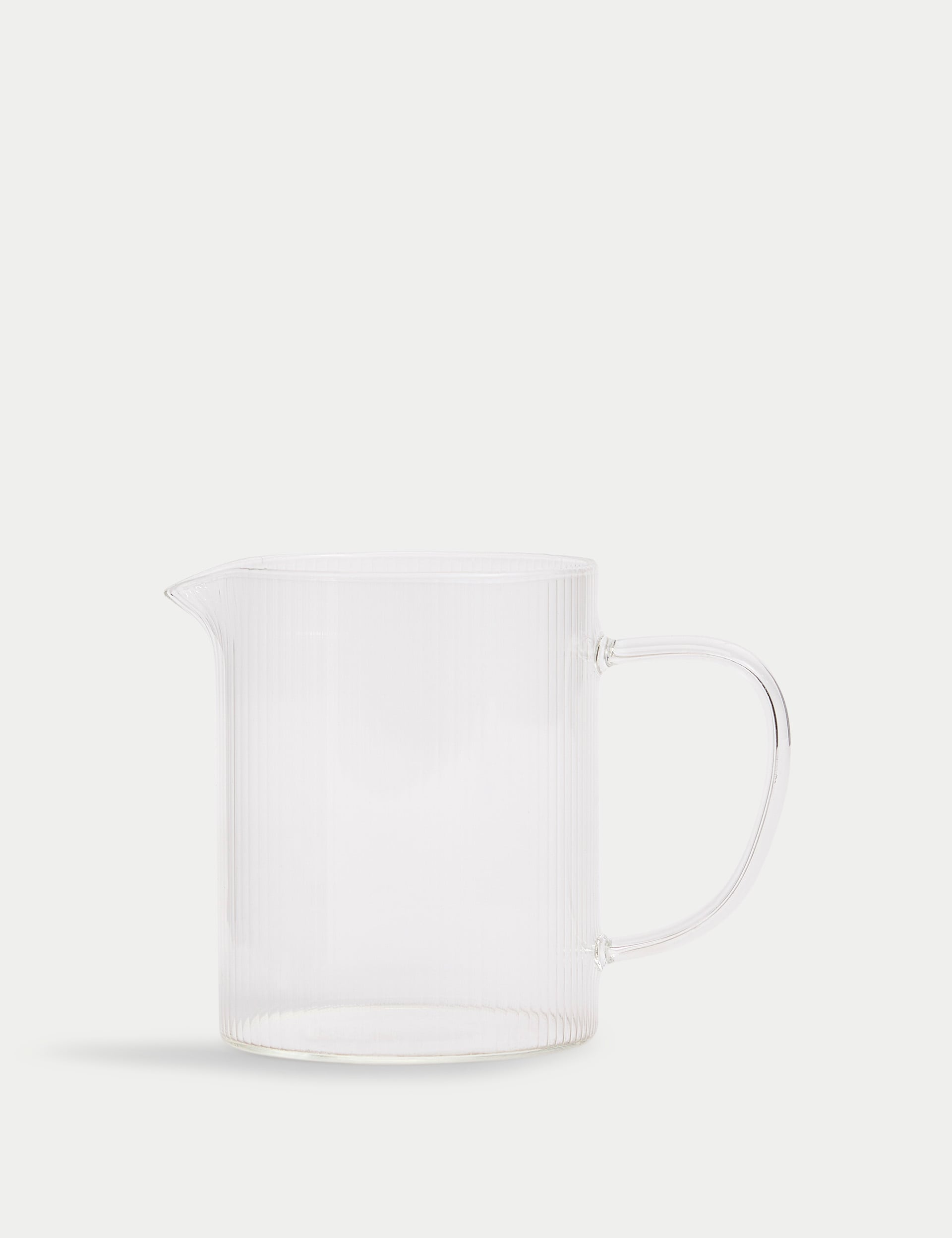 Ribbed Glass Milk Jug