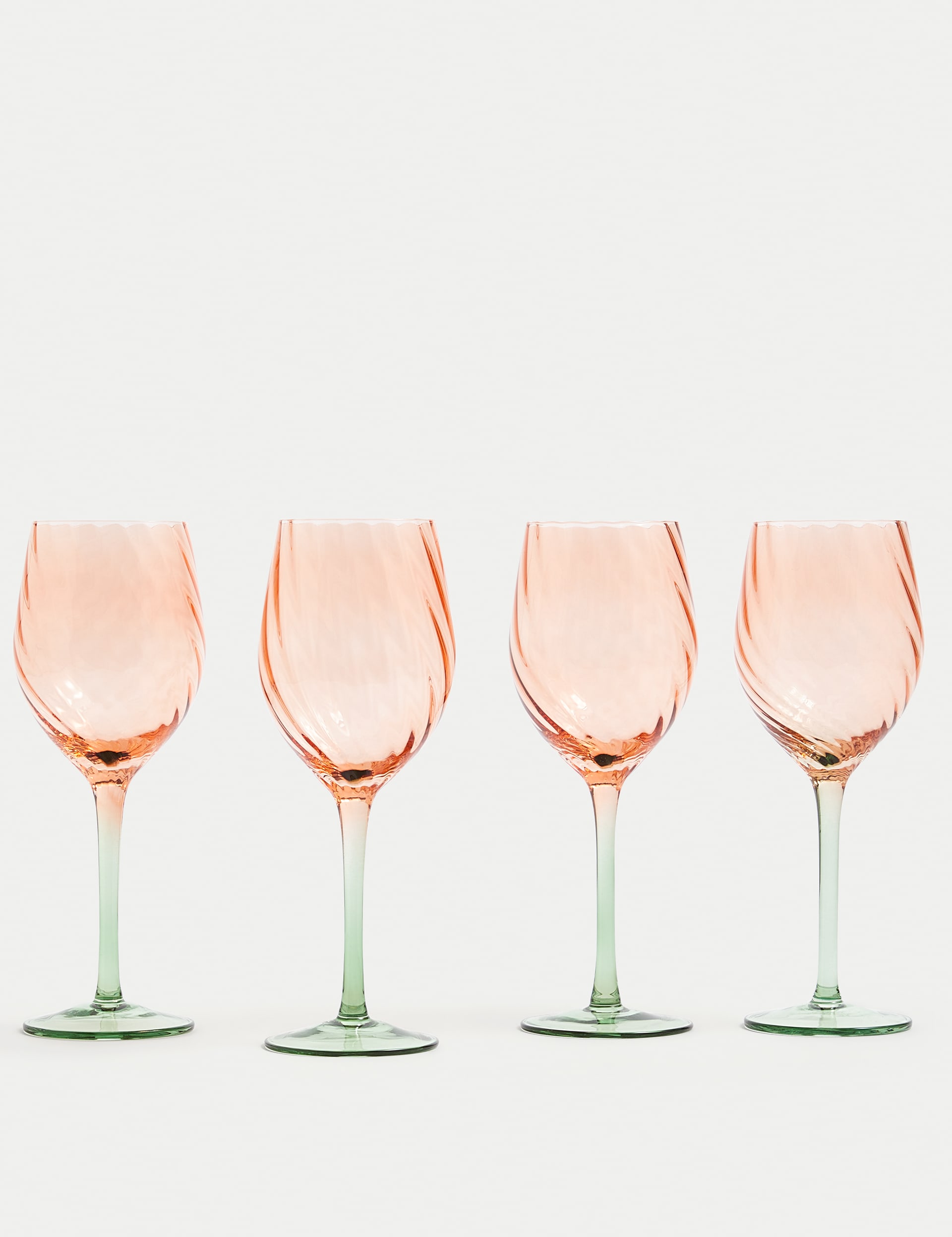 Set of 4 Two Tone Wine Glasses M S Collection M S