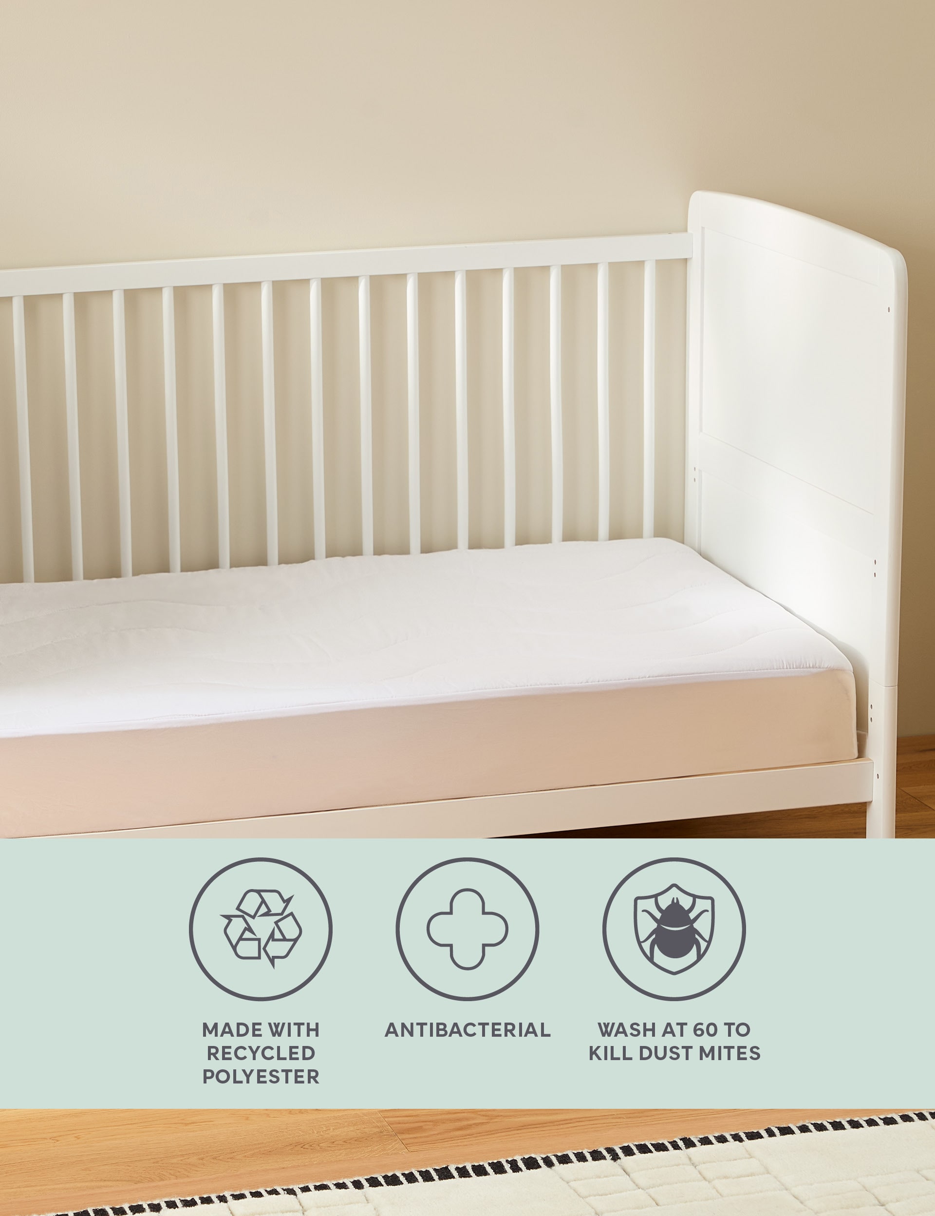Anti Allergy Cot Bed Mattress Protector M S Collection M S