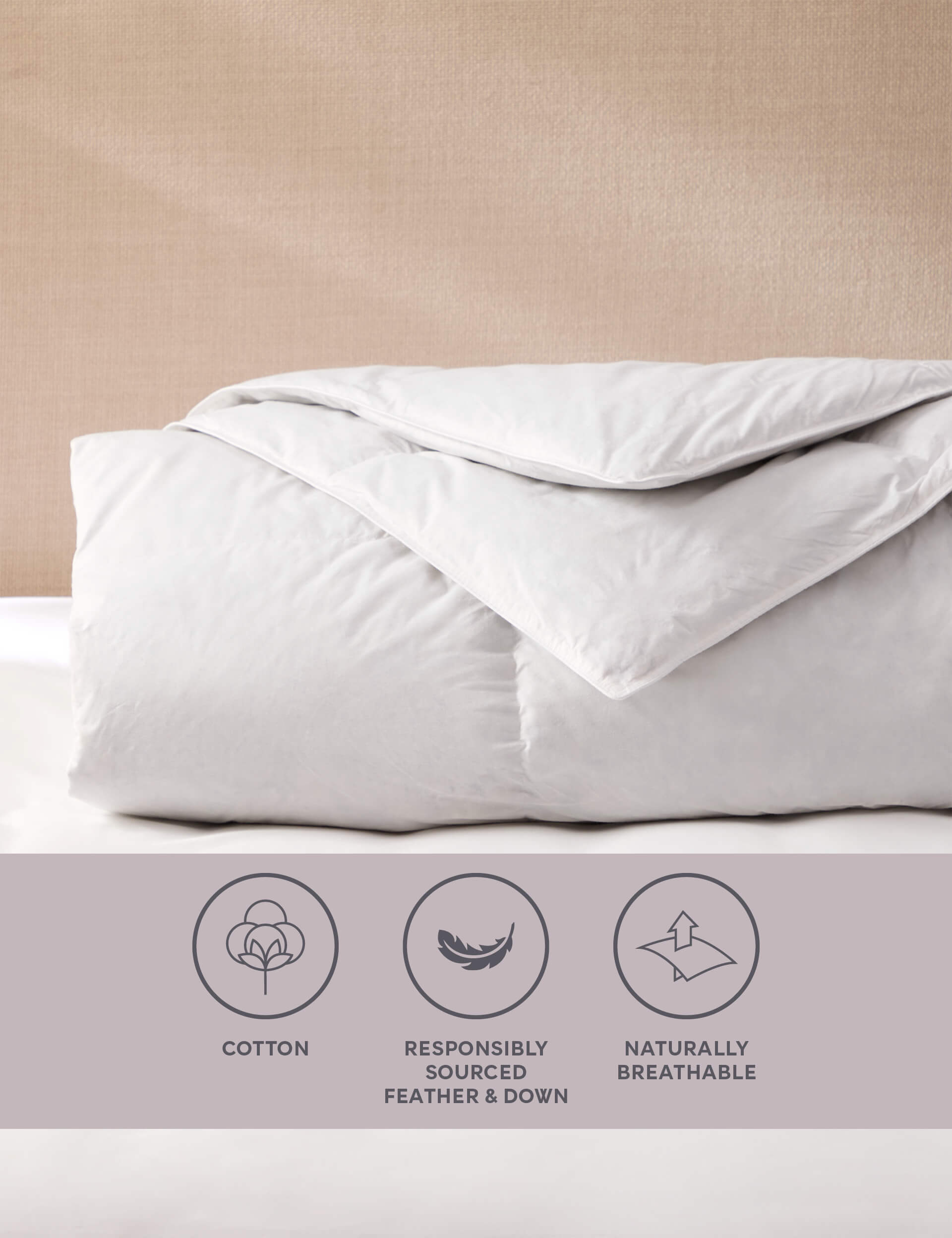 Goose Feather and Down Duvet 10.5 Tog White main image 1