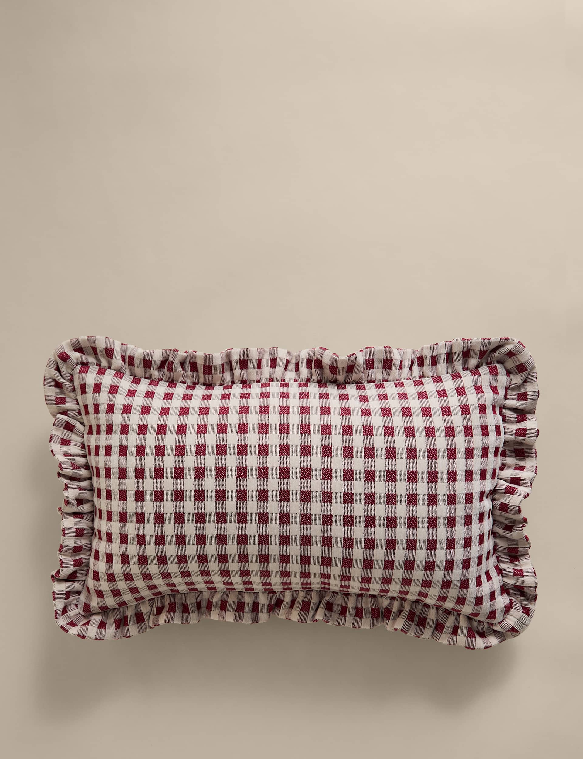 Chenille Woven Gingham Bolster Cushion