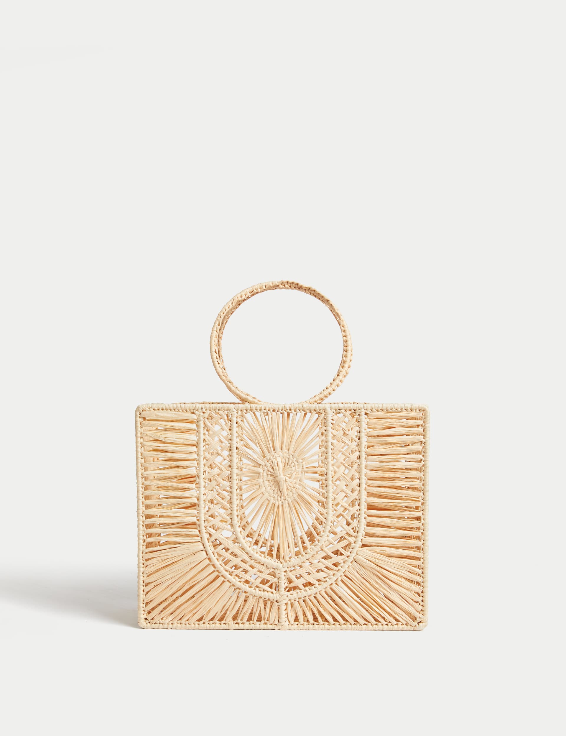 Straw Top Handle Structured Bag M&S Collection M&S