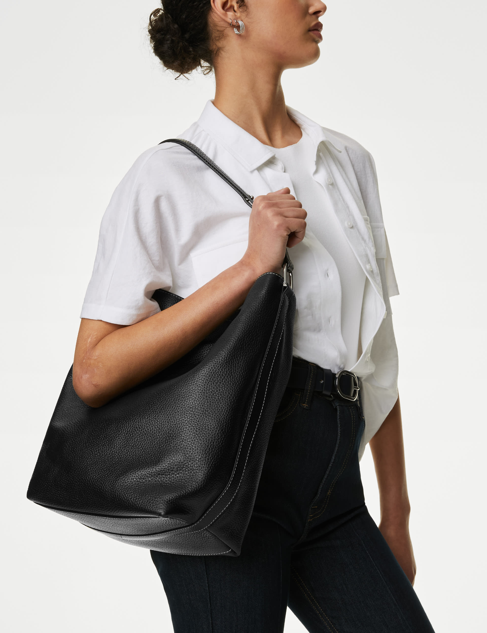 Leather Shoulder Bag | M&S Collection | M&S