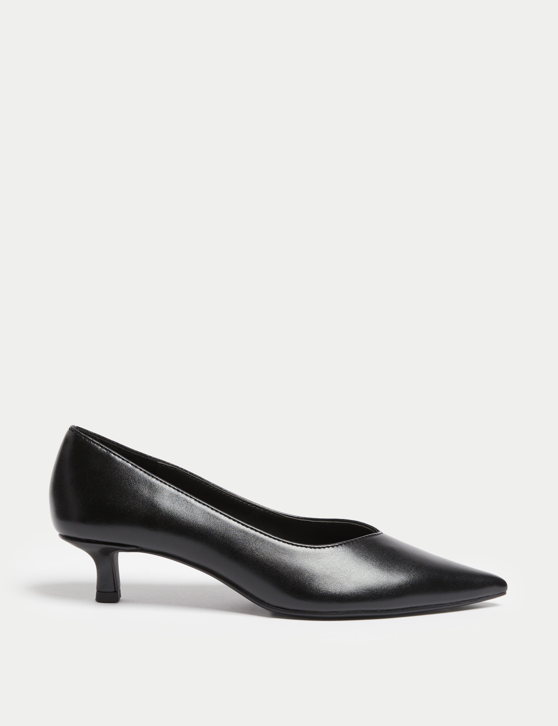 Kitten Heel Pointed Court Shoes M S Collection M S