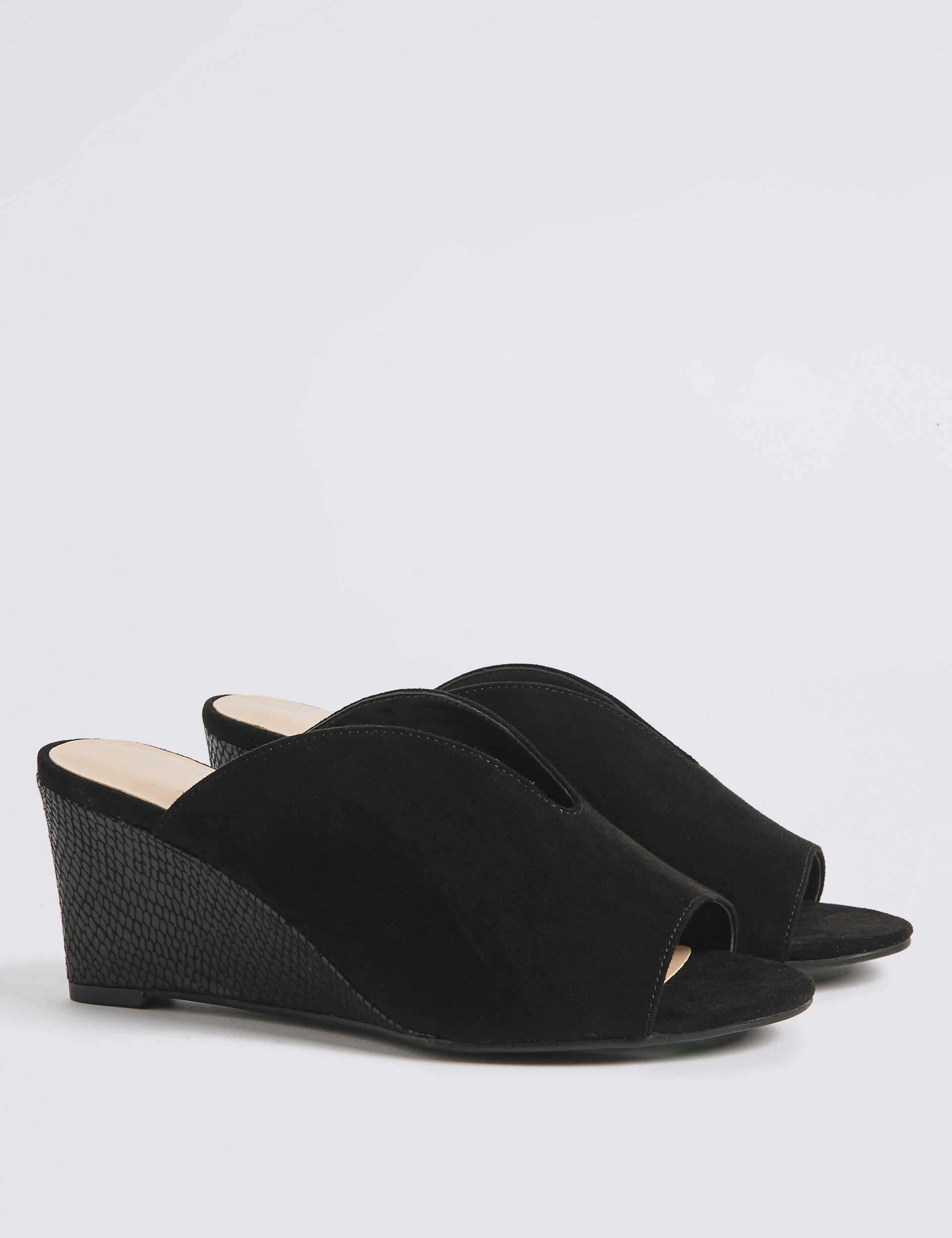 Extra Wide Fit Wedge Heel Mule Sandals M S Collection M S