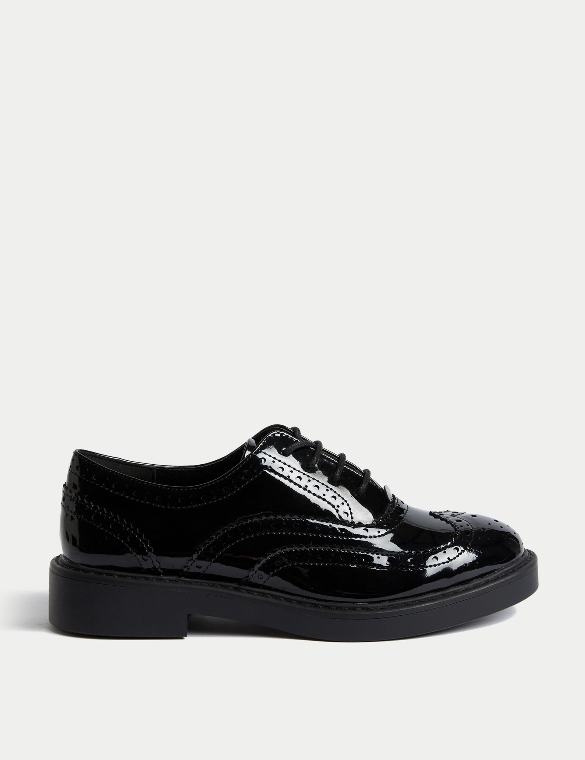 Black patent brogues womens top
