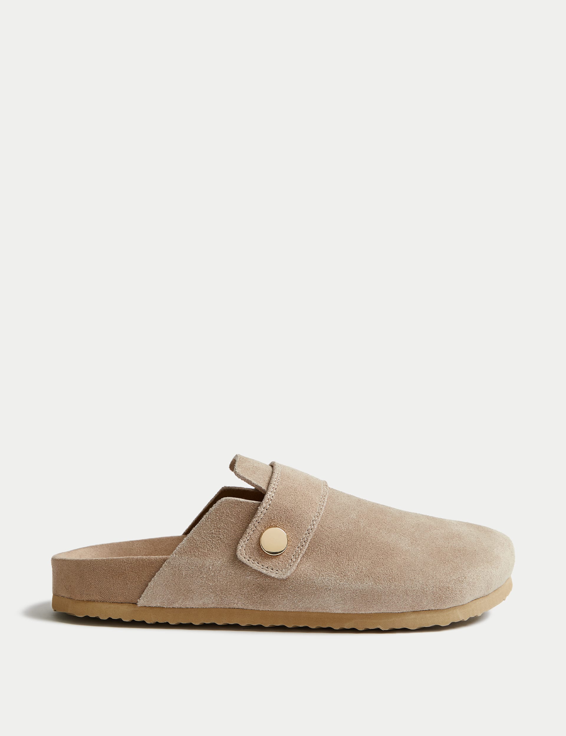 Suede Studded Flat Clogs M S Collection M S