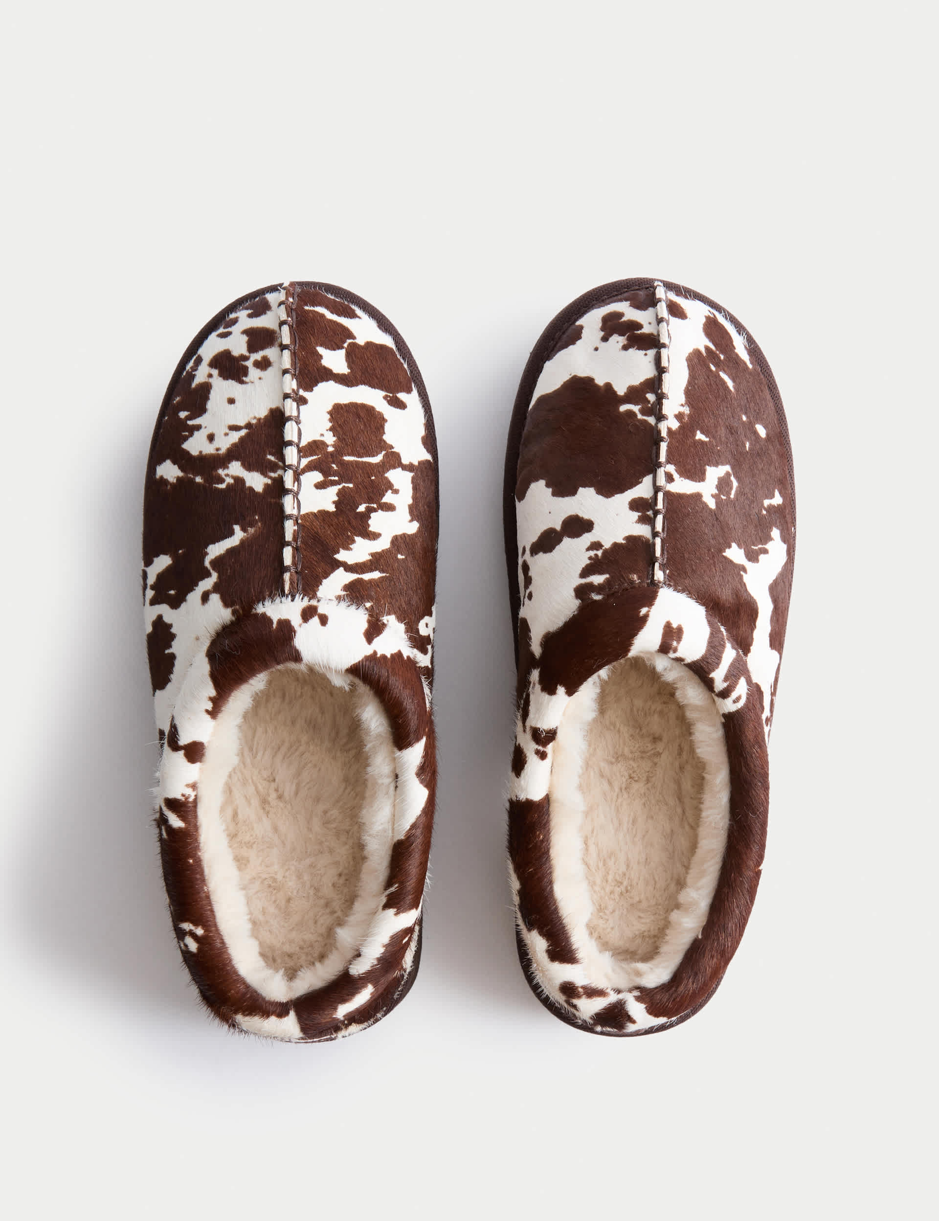 Suede Cow Print Clog Slippers | M&S | M&S