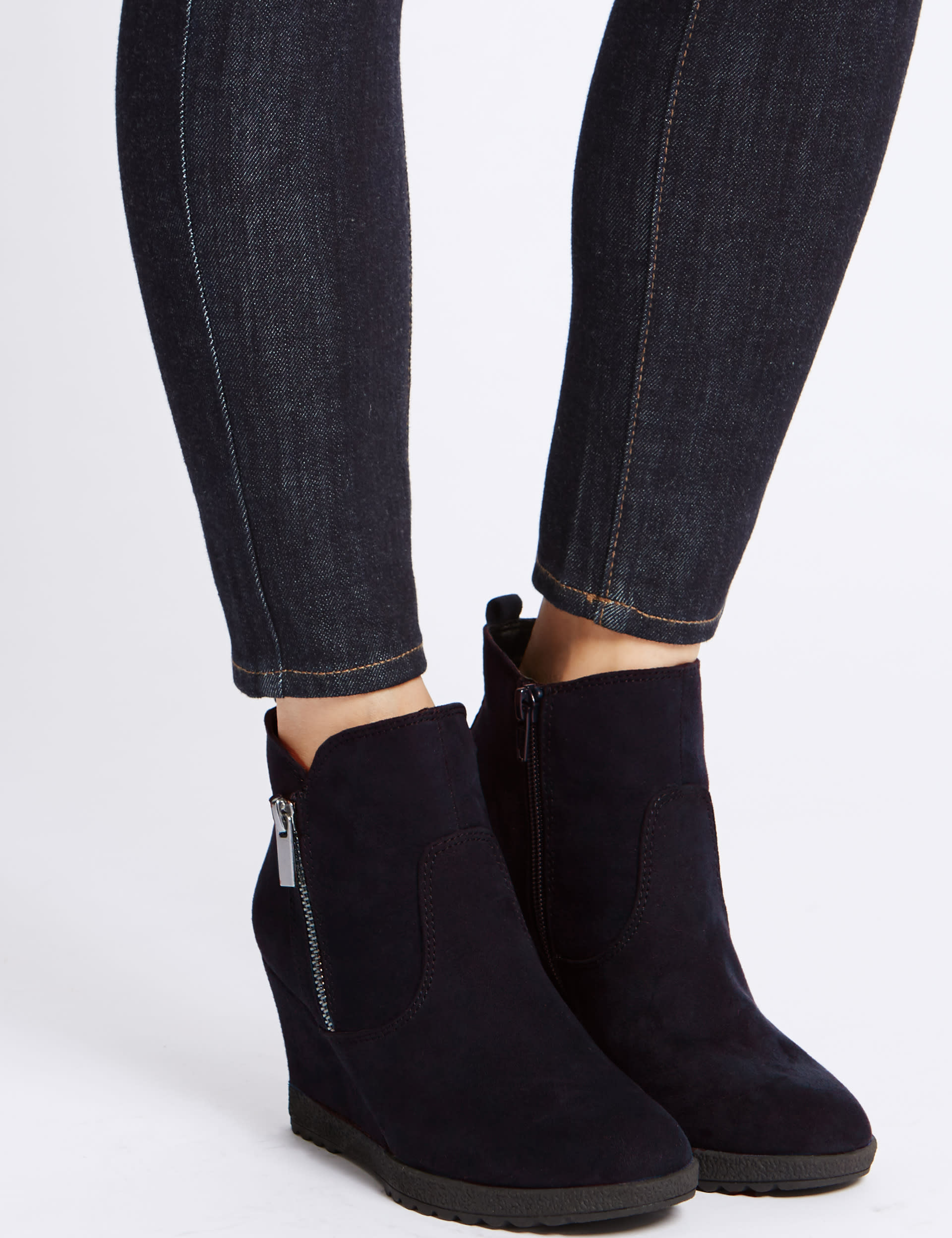 Wedge Heel Ankle Boots M S Collection M S