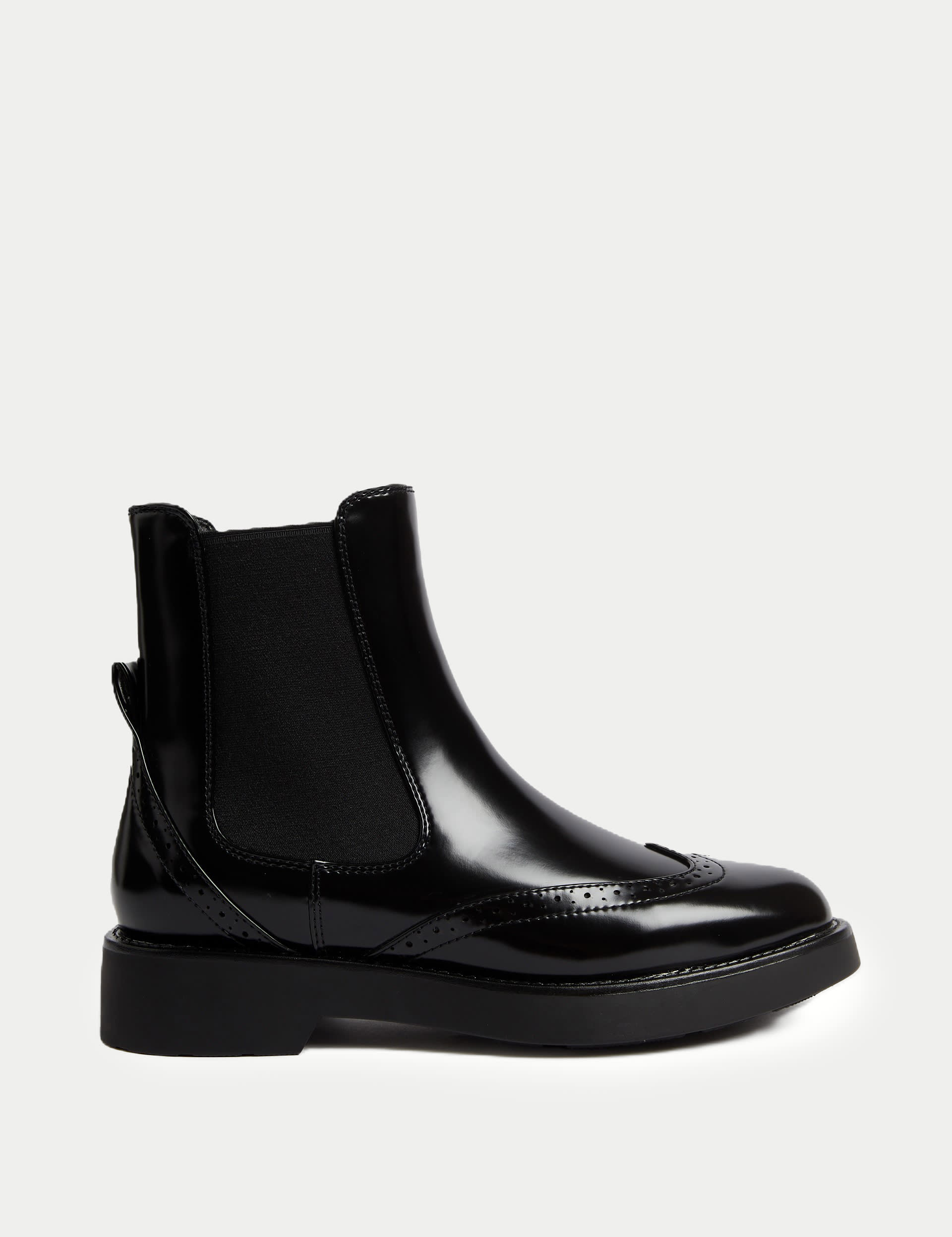 Chelsea Brogue Detail Flatform Boots M S Collection M S