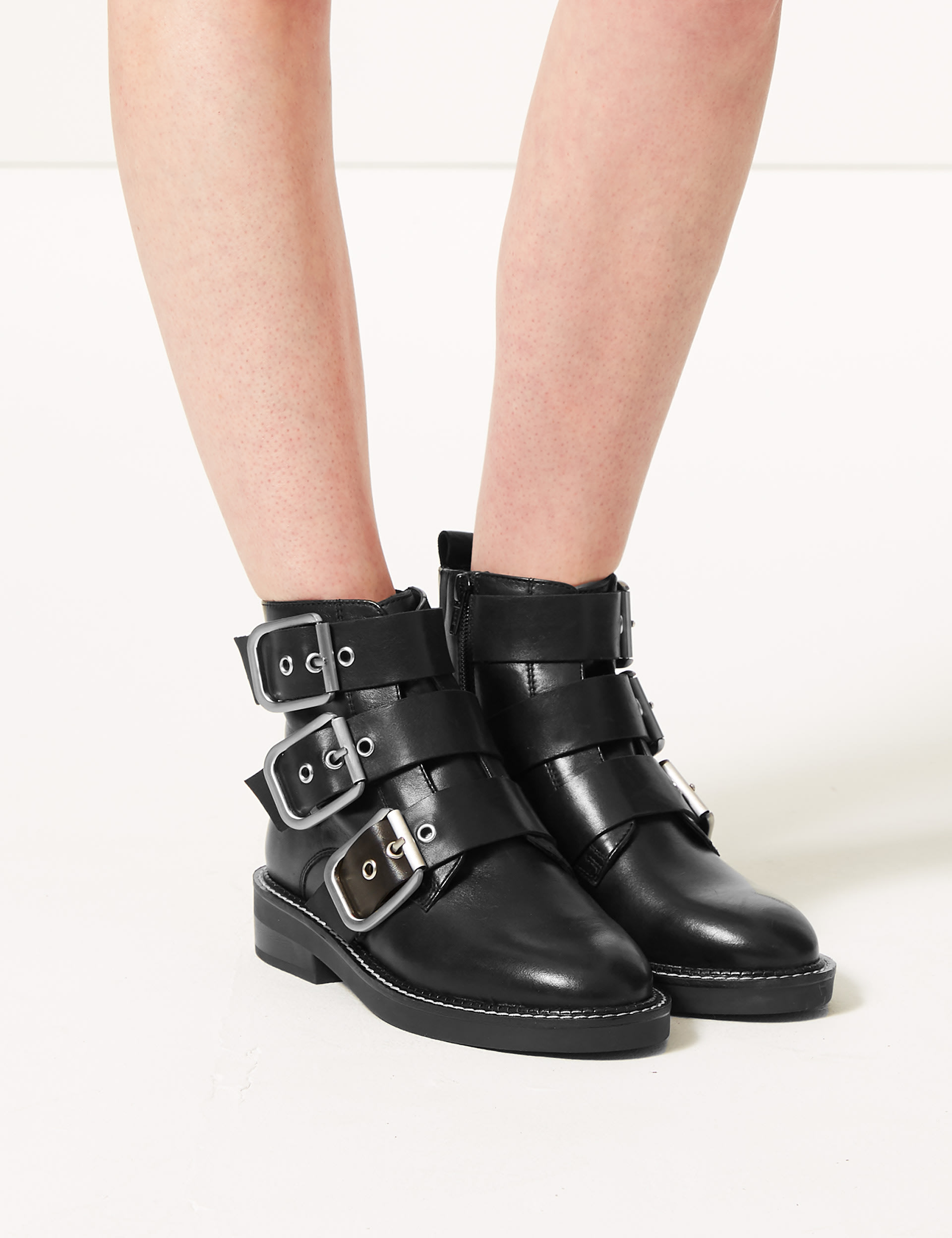 Ankle boots with buckle detail online