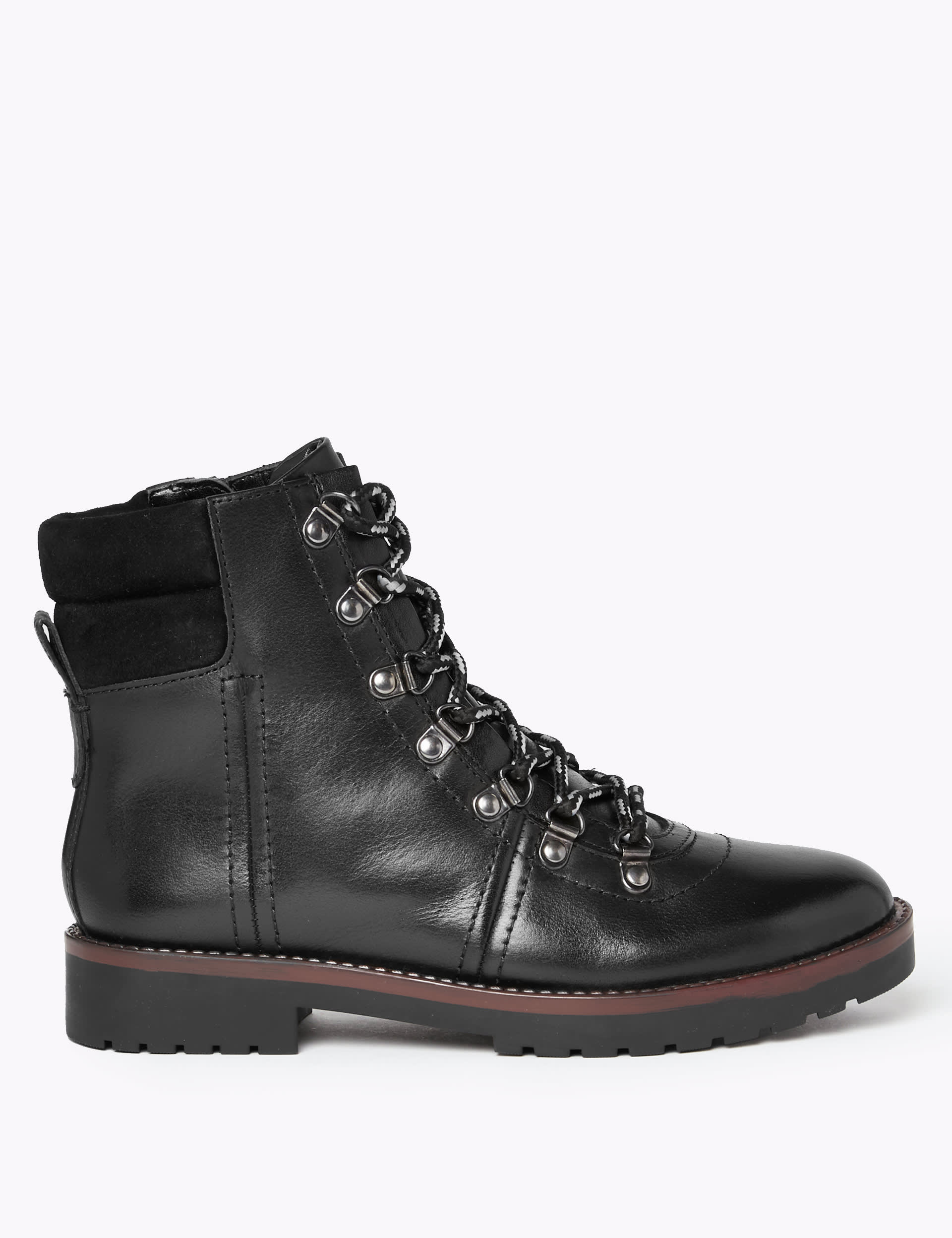 Leather Hiker Ankle Boots M S Collection M S