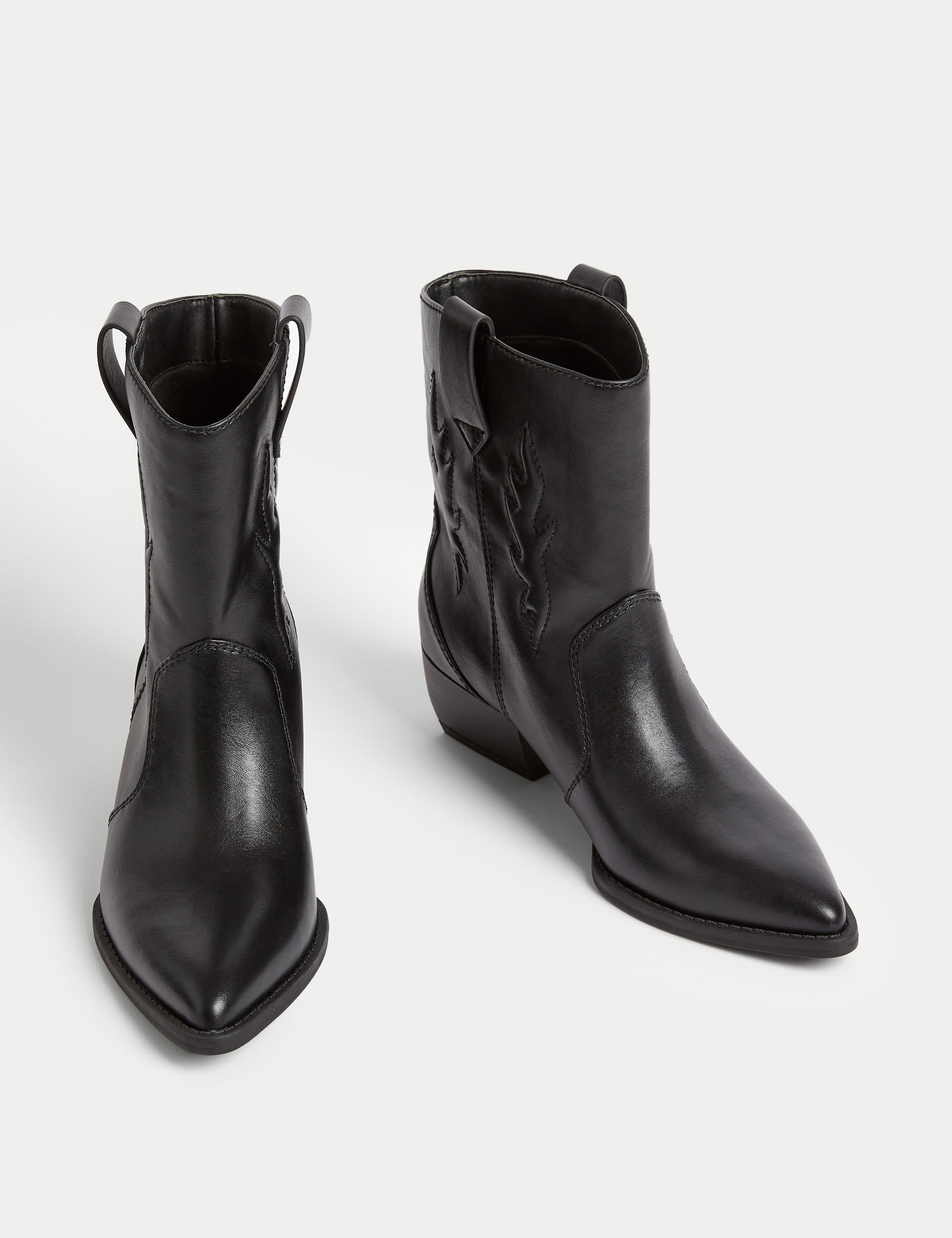 Cowboy Block Heel Boots M S Collection M S