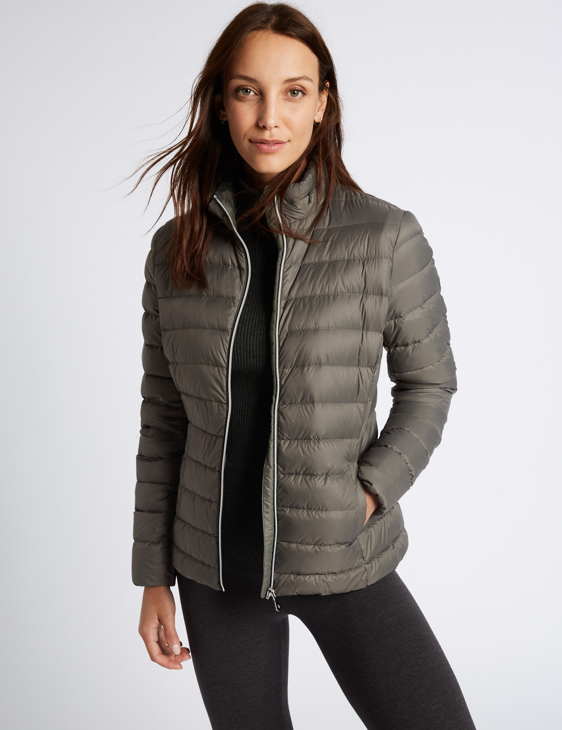 Lightweight feather down jacket women's deals