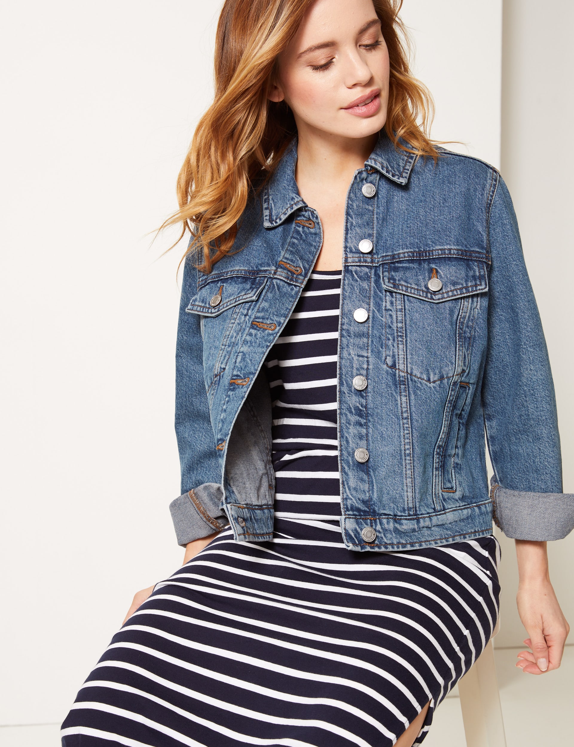 PETITE Denim Jacket M S Collection M S