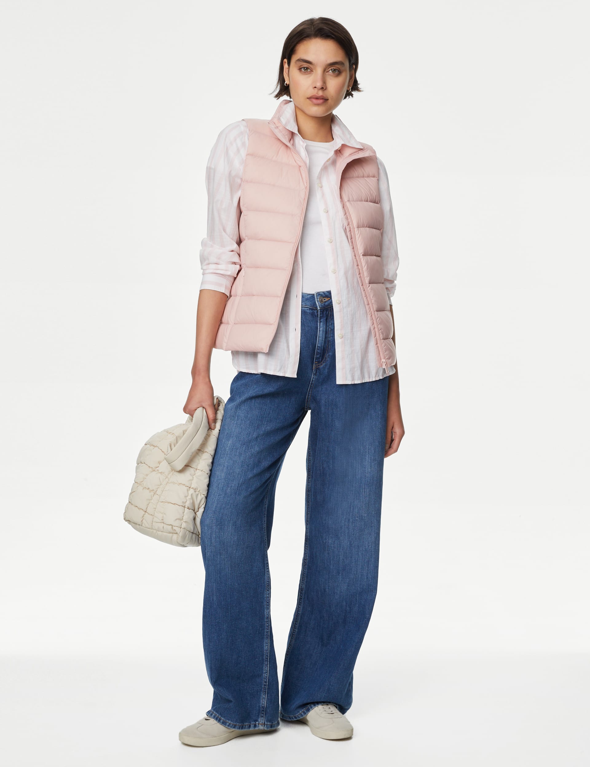 Feather & Down Quilted Packaway Puffer Gilet | M&S Collection | M&S