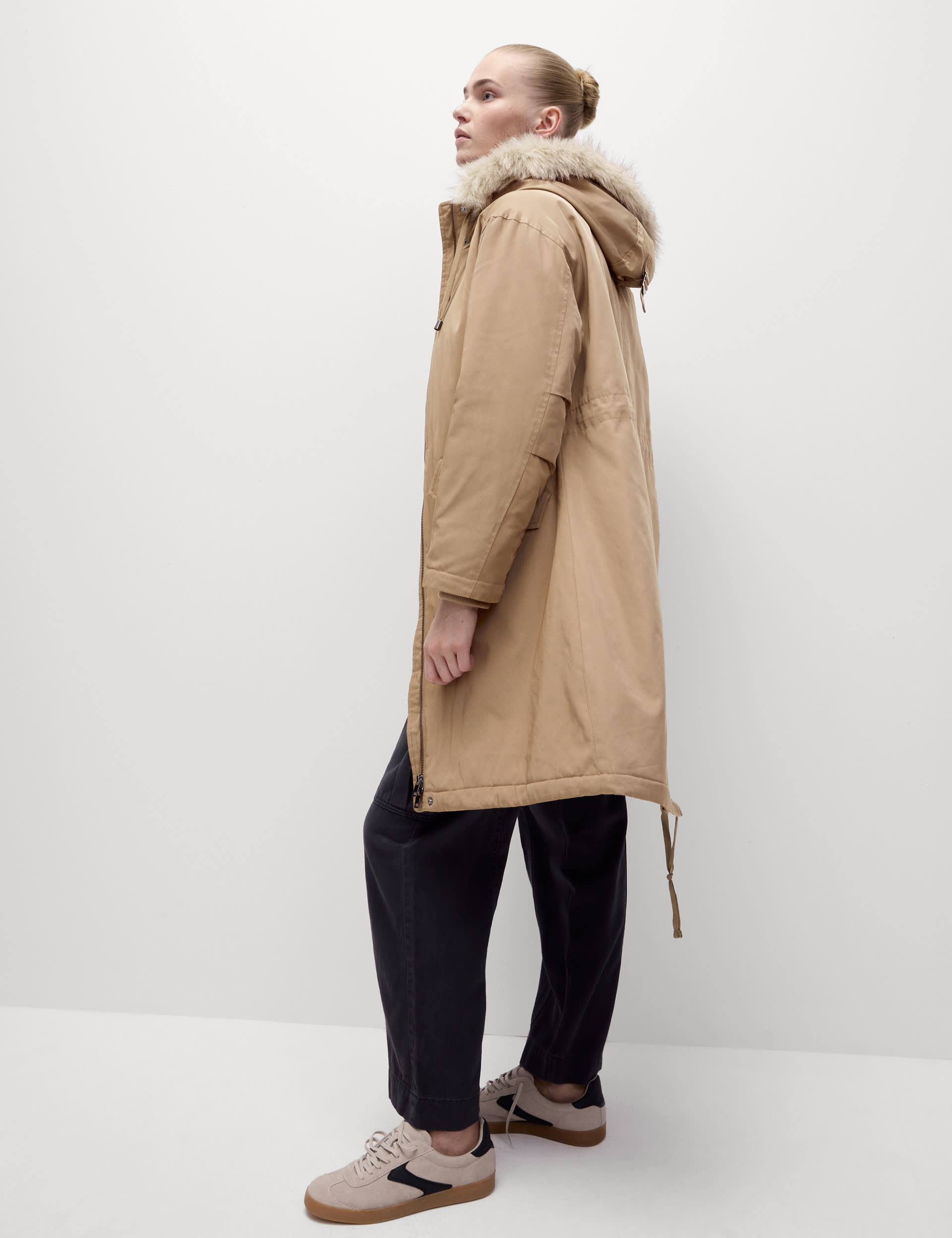 Stormwear Faux Fur Hooded Parka Coat M S Collection M S