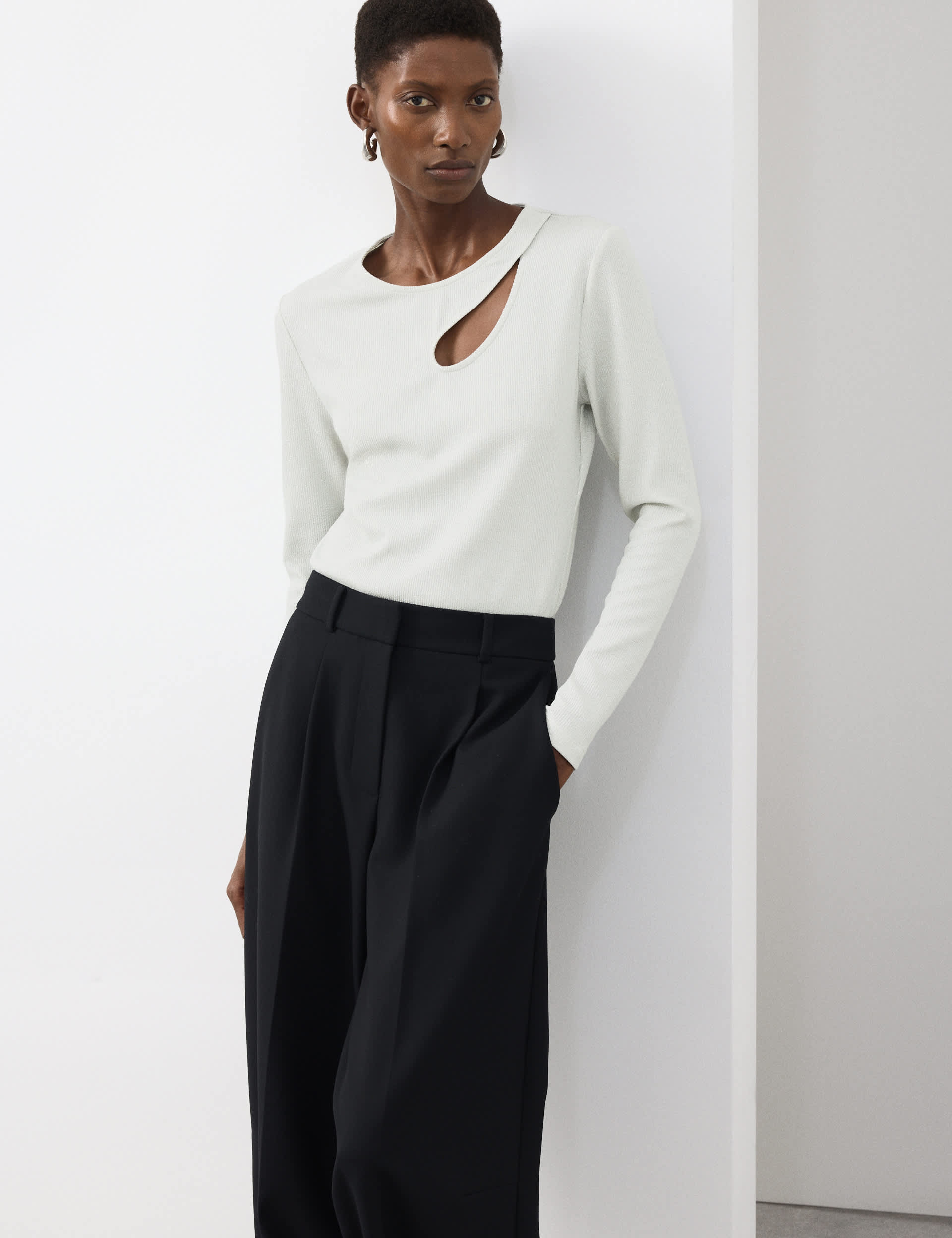 Jersey Sparkly Cut Out Top