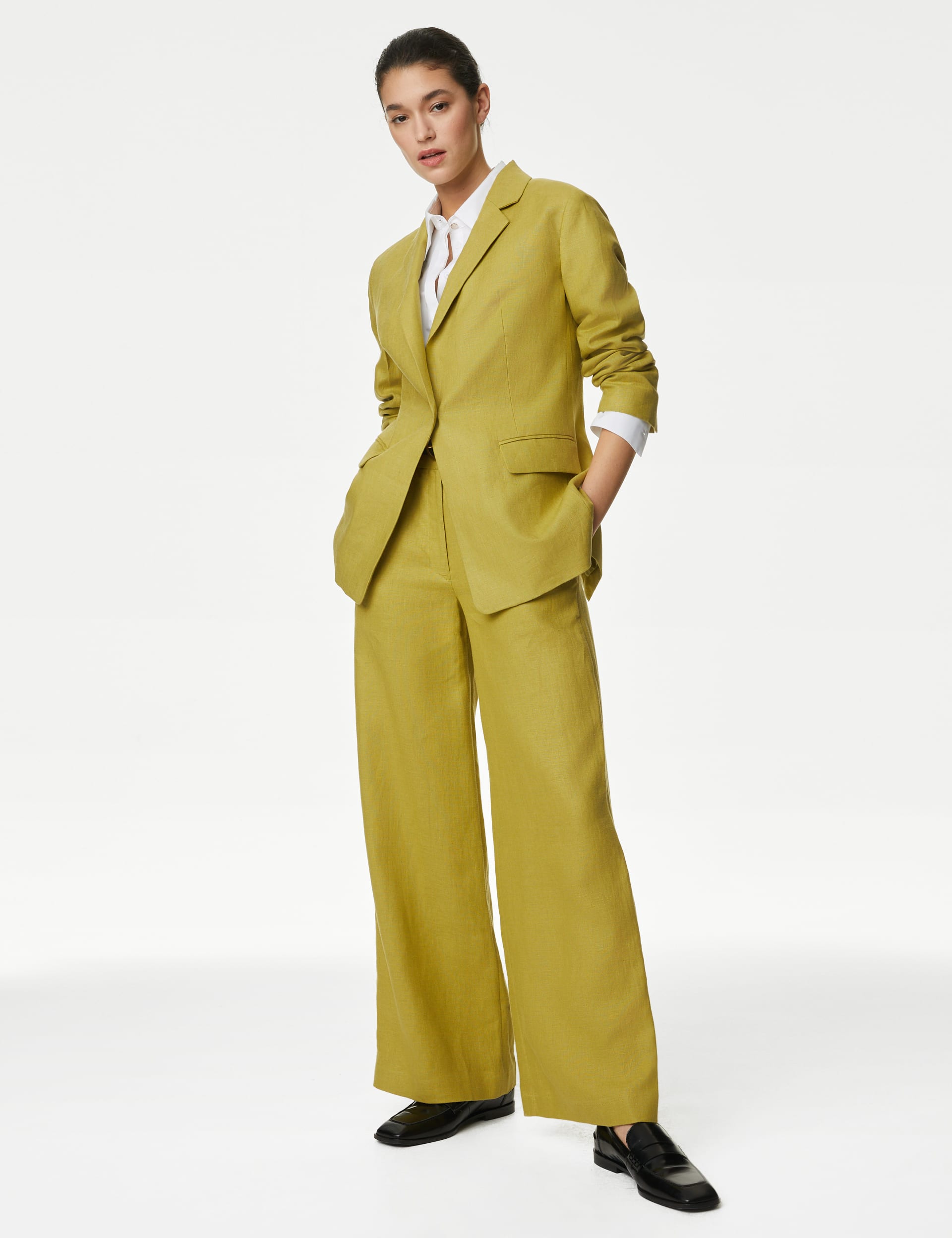 Pure Irish Linen Single Breasted Blazer | Autograph | M&S