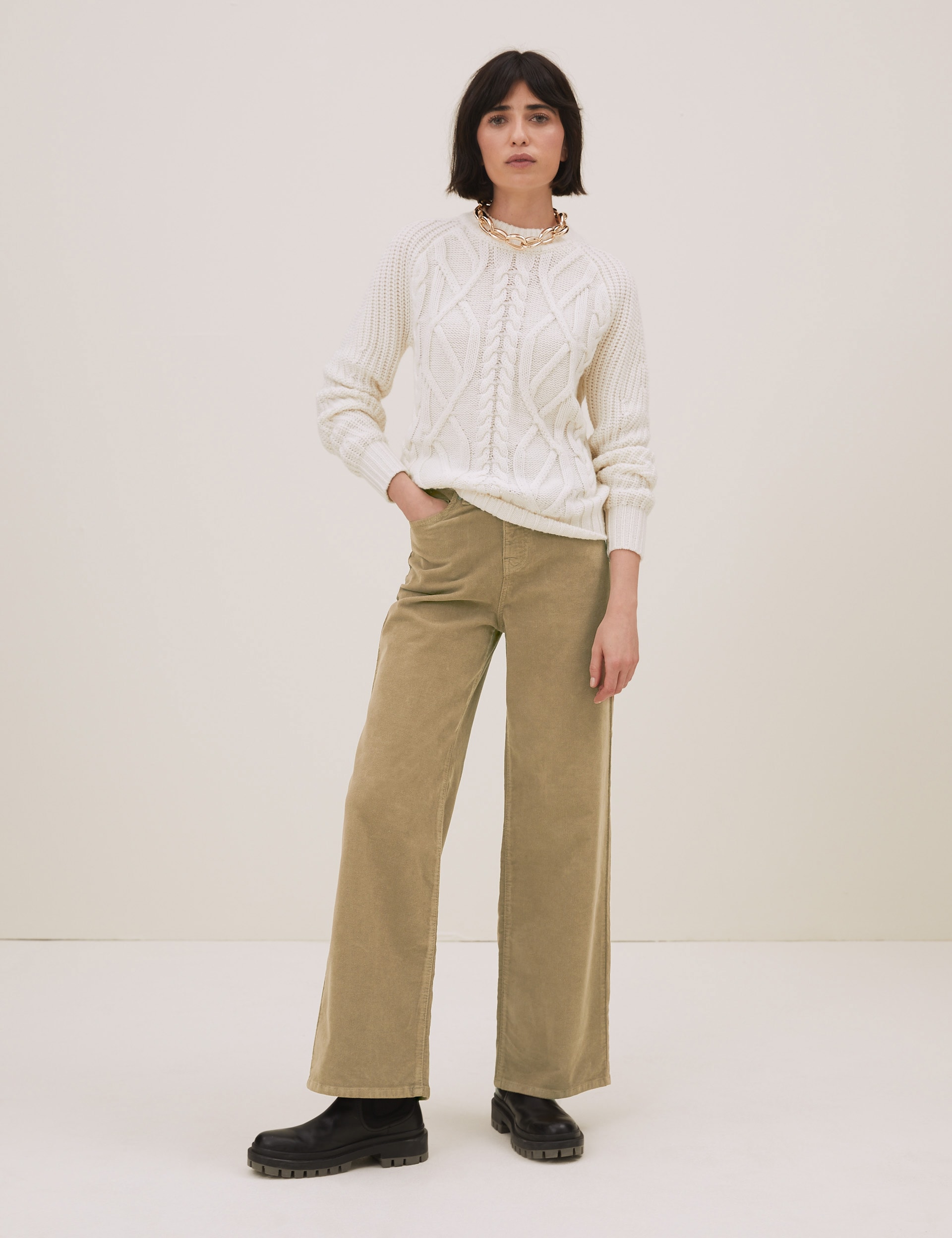 Corduroy Wide Leg Trousers