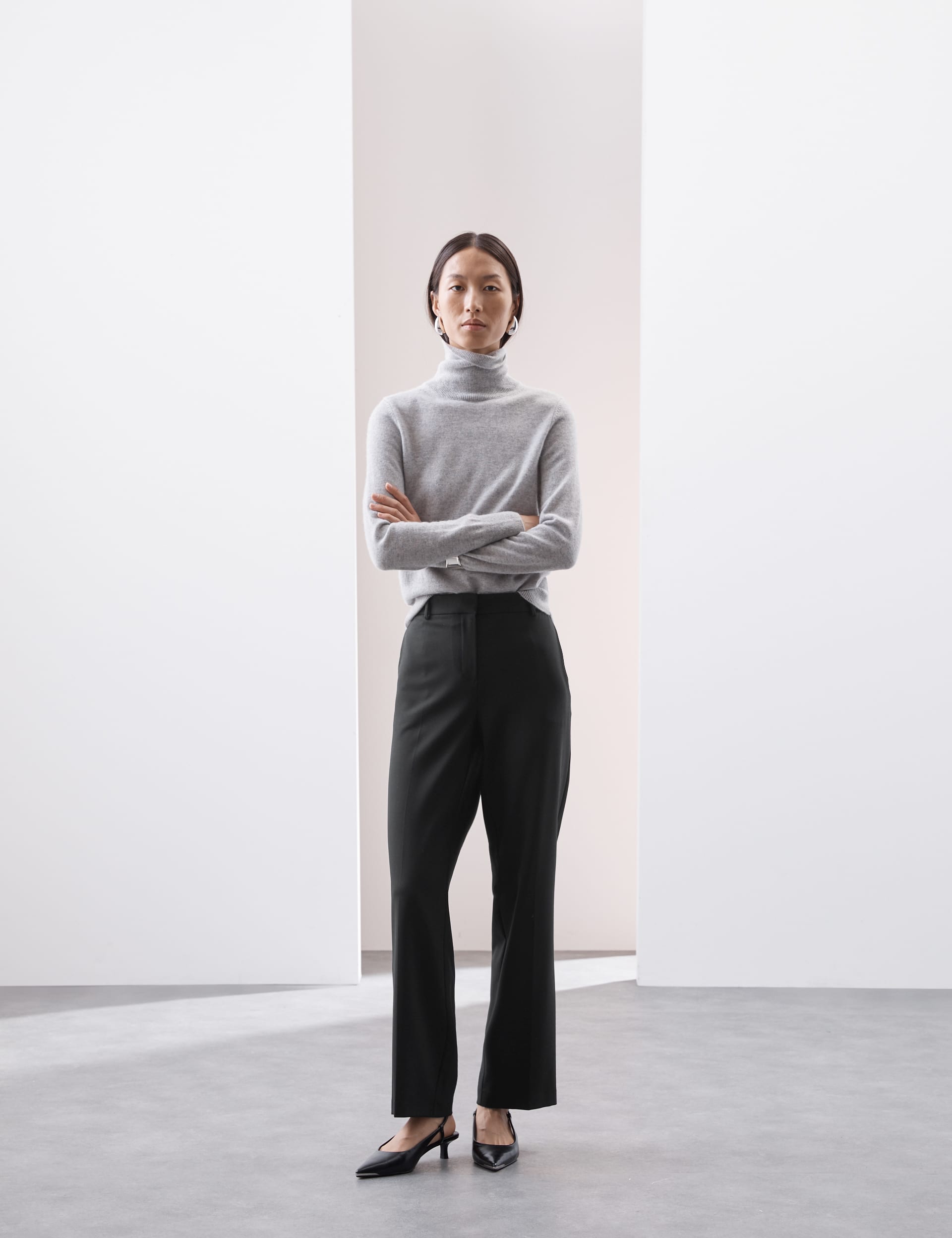 Ladies silk trousers straight leg online